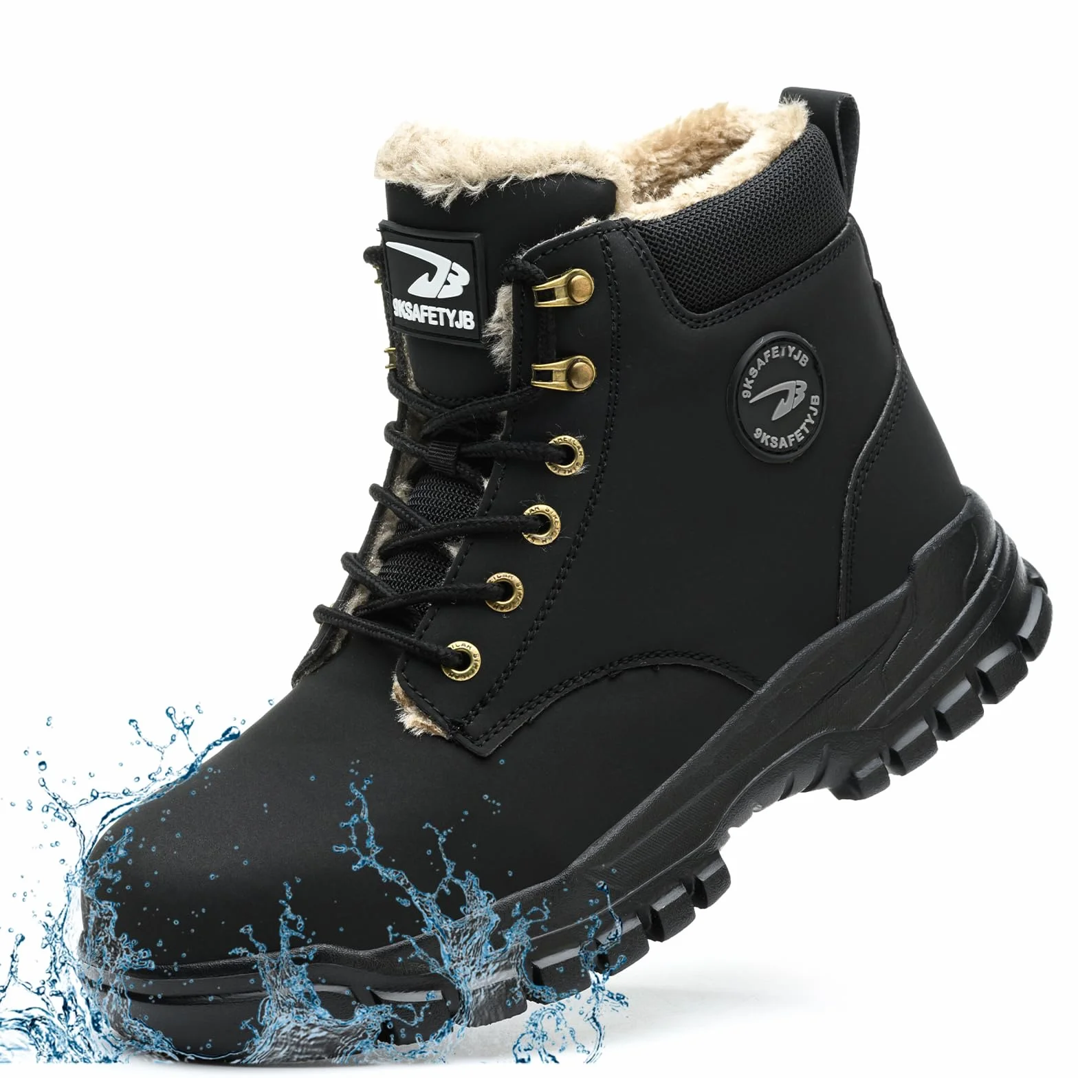 Zimowe buty ochronne męskie wodoodporne stalowe noski buty sportowe damskie buty robocze ciepłe futrzane buty ochronne z podszewką