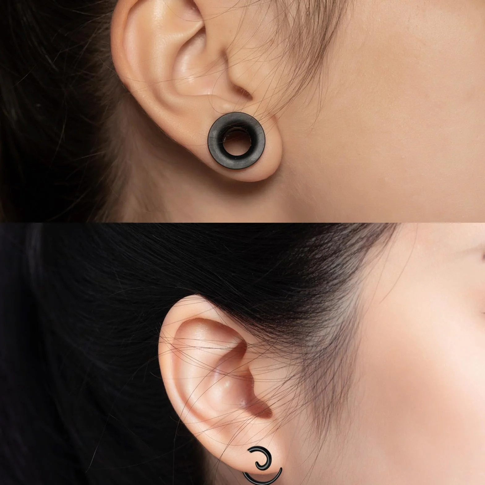 68 sztuk spiralnych kolczyków do piercingu, zestaw biżuterii 1,6-10 mm, rozpychacz do uszu, zestaw do piercingu ciała, dla mężczyzn i kobiet, Tworzywo sztuczne