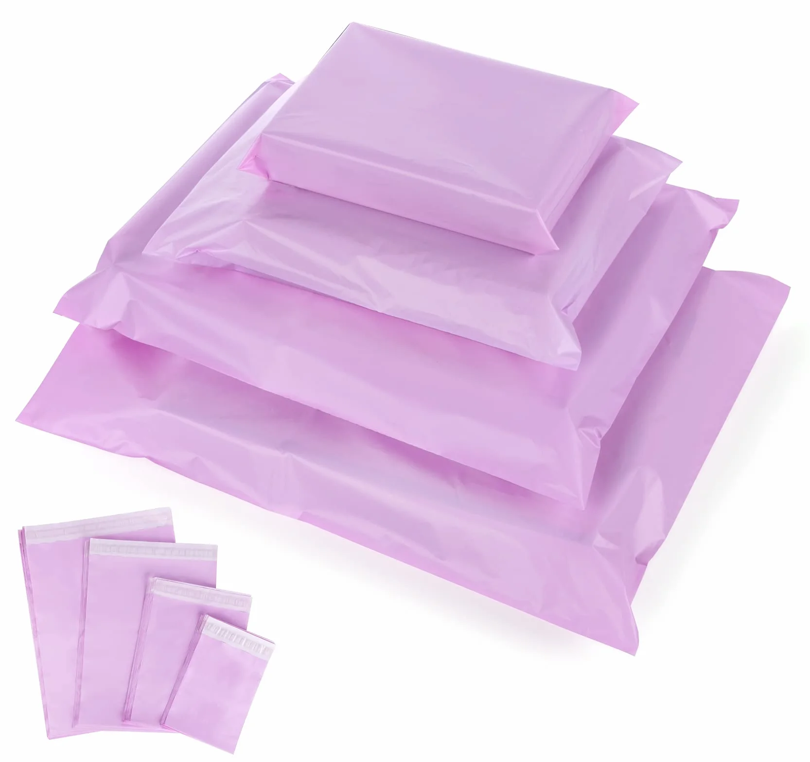 Torby pocztowe na ubrania, 100 szt. plastikowych kopert, torby pocztowe, małe i duże, mieszane torby pocztowe samoprzylepne do koszulek, artykułów biurowych, fioletowe