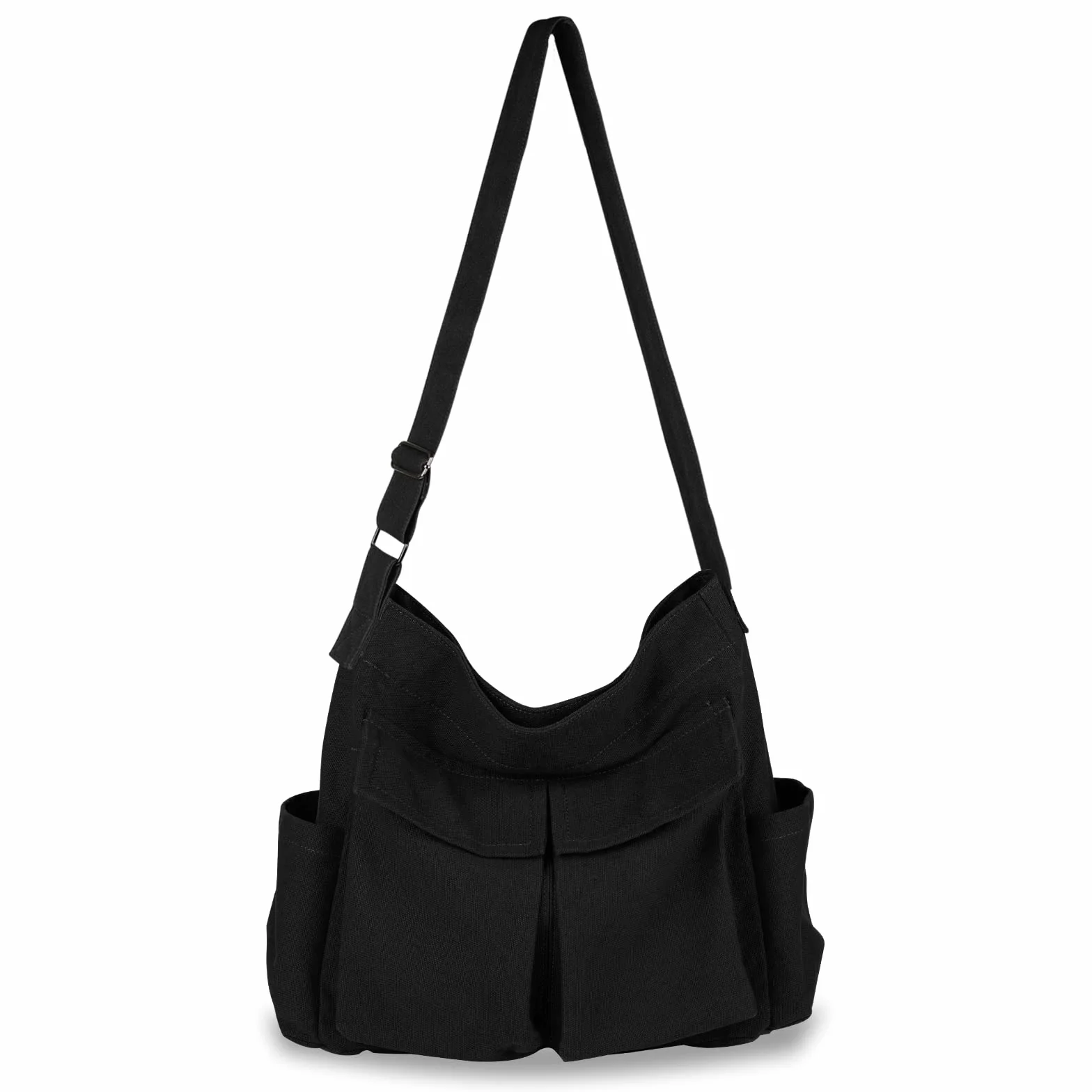 BROADREAM Torba kurierska z lnu o dużej pojemności – płócienna torba listonoszka vintage, hobo Crossbody Bag z wieloma kieszeniami dla mężczyzn i kobiet, do pracy, szkoły, na zakupy, na co dzień