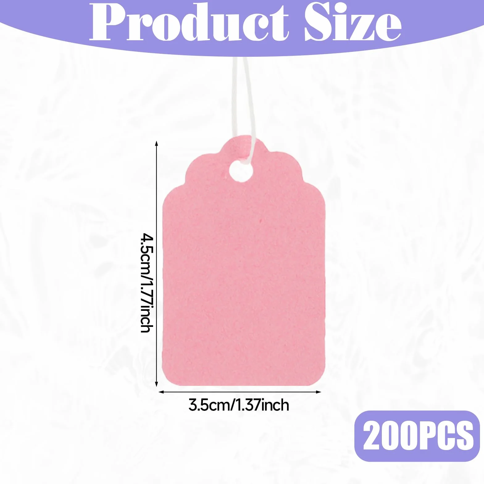 200 sztuk różowych zawieszek na prezenty, 45 x 35 mm, metki cenowe, etykiety do opisywania, papierowe etykiety cenowe, etykiety cenowe na ubrania, biżuterię, prezent