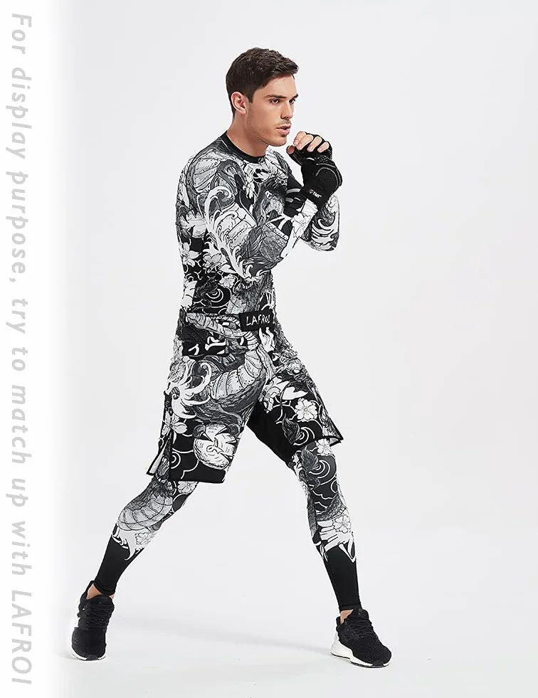 LAFROI Męska koszulka z krótkim rękawem UPF 50 Baselayer Performance Kompresja Koszulka Wysypka Guard-CLY08