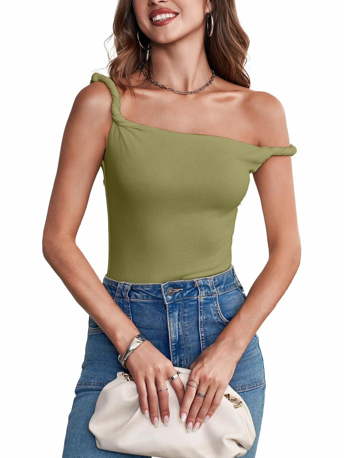 Imily Bela Damski letni seksowny top bez rękawów, ramiączka spaghetti, top Y2K slim fit, tank top