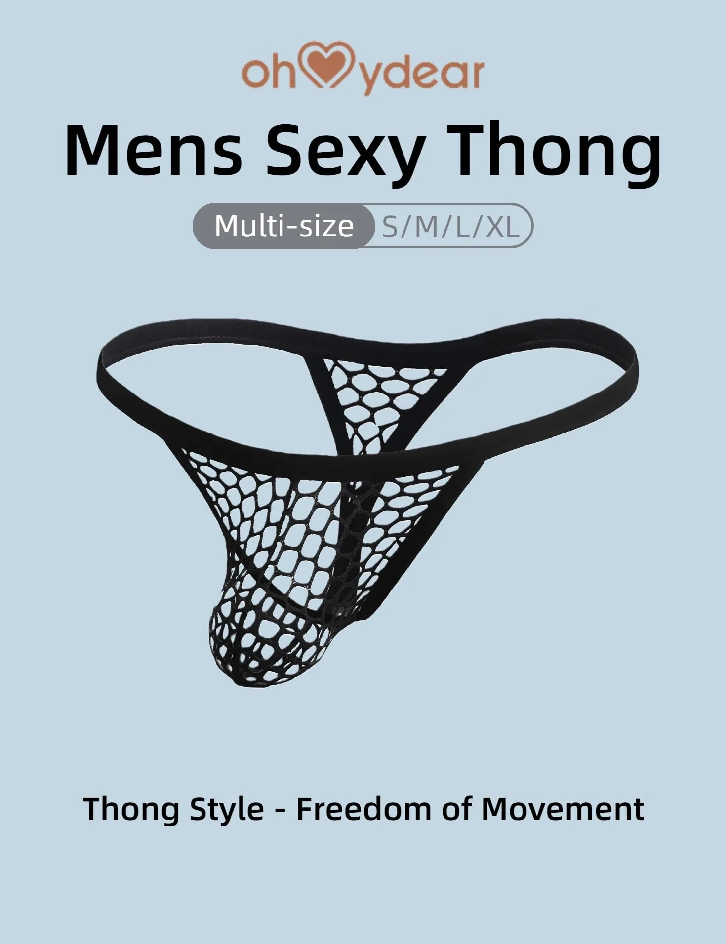 ohmydear Stringi męskie seksowne stringi bielizna gorące stringi męskie koronkowe siatkowe majtki oddychające erotyczne majtki miękkie majtki stringi niski stan T-back Bikini Fishnet