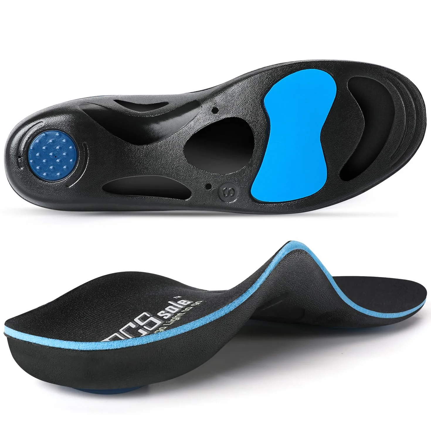 PCSsole Orthotic High Arch Support Wkładki, komfortowa wkładka sportowa do płaskich stóp, zapalenie powięzi podeszwowej, ból stóp, koślawość stopy, nadmierna pronacja dla mężczyzn i kobiet