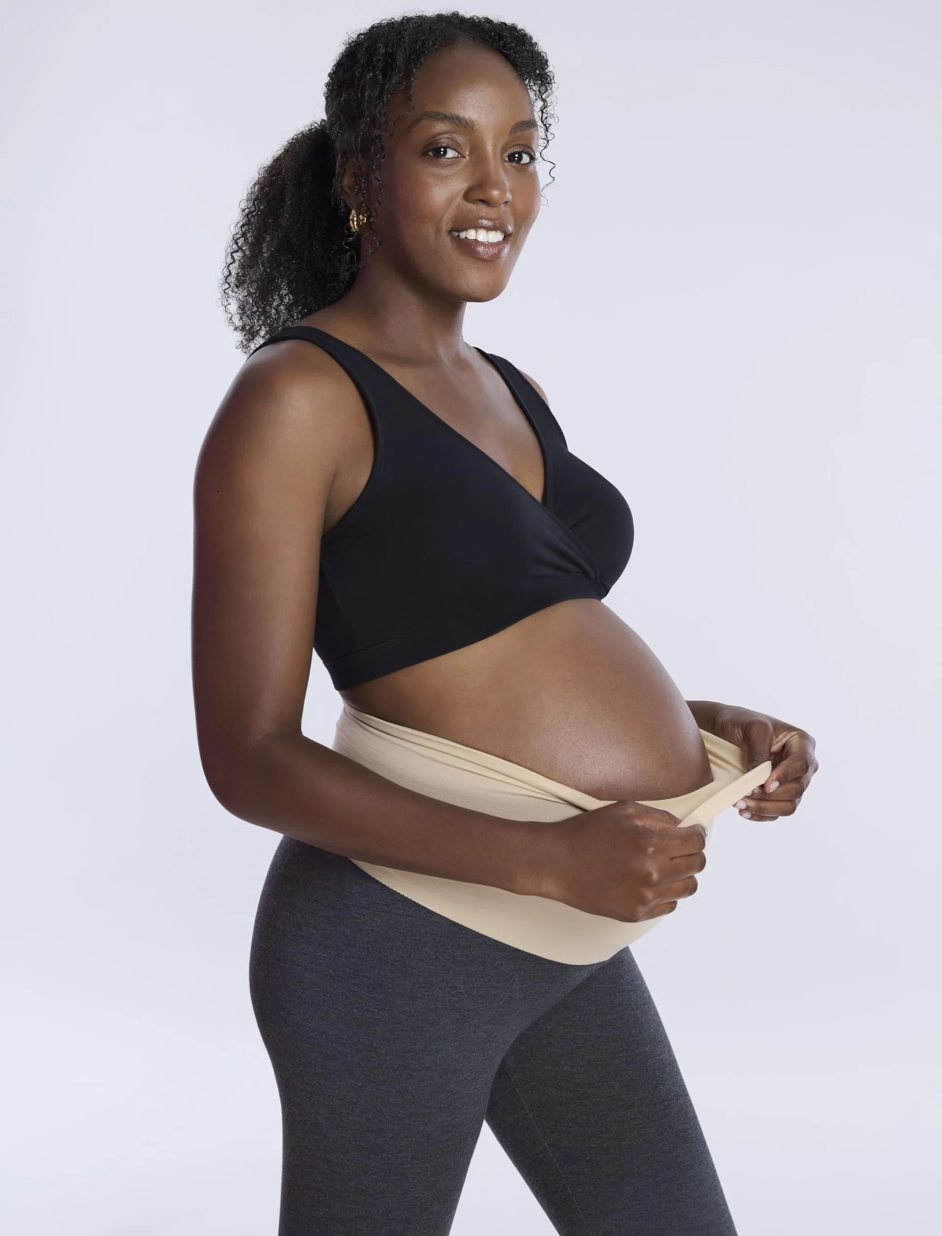 Motherhood Maternity Damskie Essential Stretch Crop Długość Sekretne dopasowanie Brzuch Legginsy