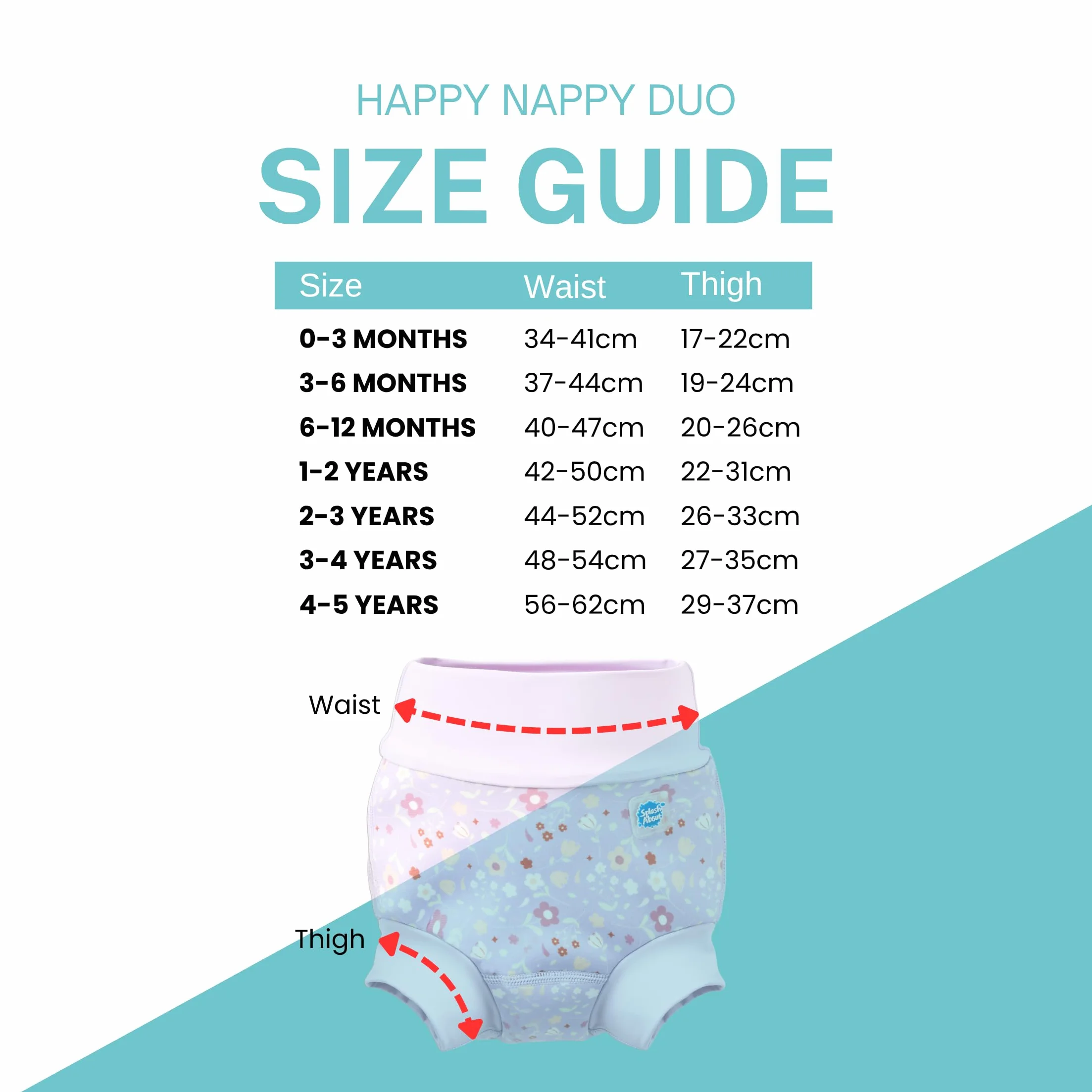 Splash About Happy Nappy Duo, wielokrotnego użytku Swim Nappy, Fioletowy, 4-5 años