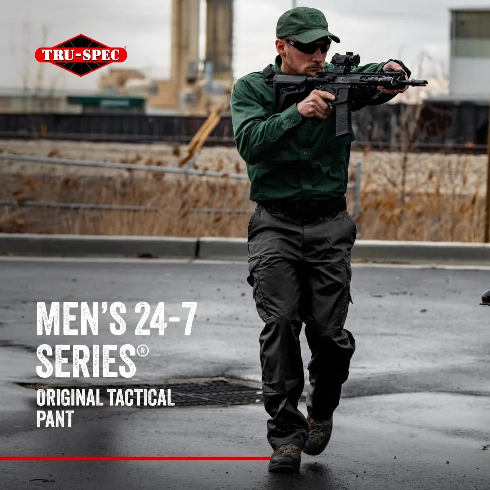 Tru-Spec 24-7 Series Męskie oryginalne spodnie taktyczne, dla sanitariuszy, do turystyki, na kemping i do zastosowania taktycznego, 65% poliester, 35% bawełna, ripstop