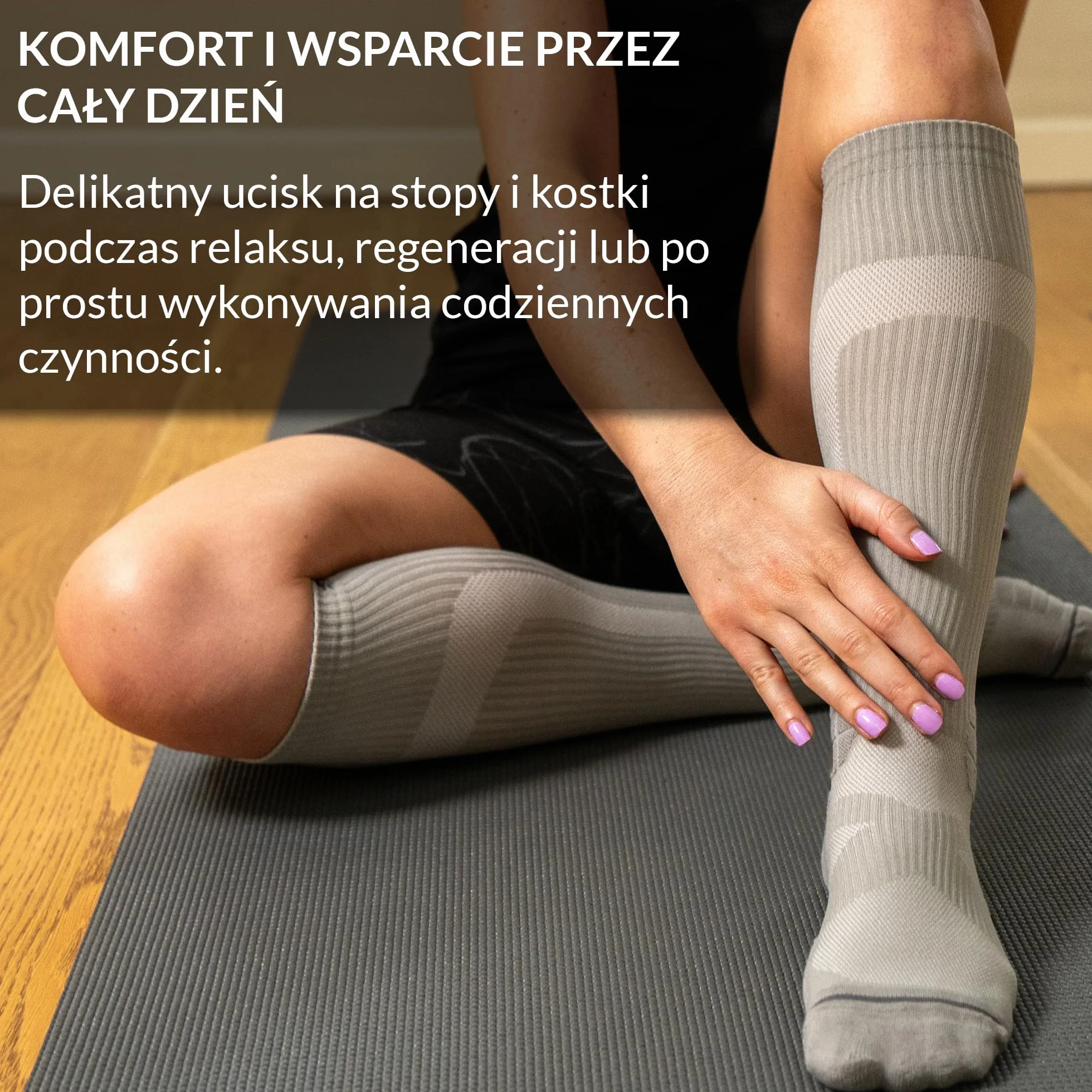 360 RELIEF Sportowe Skarpety Kompresyjne dla mężczyzn i kobiet 15-20mmHg - Klasy 1 pończochy uciskowe do biegania, piłki nożnej i latania z workiem na pranie