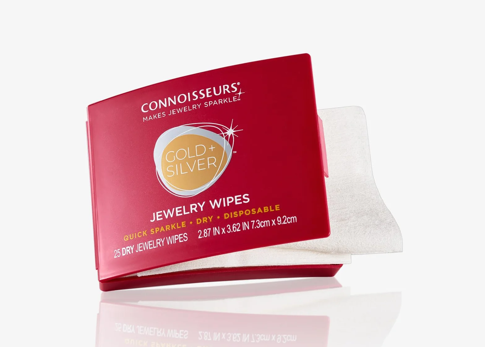 CONNOISSEURS "Jewelry Wipes", do złota, srebra, kamieni szlachetnych i modnej biżuterii, 25 chusteczek w pudełku, 25 stück (1er Pack), Bawełna