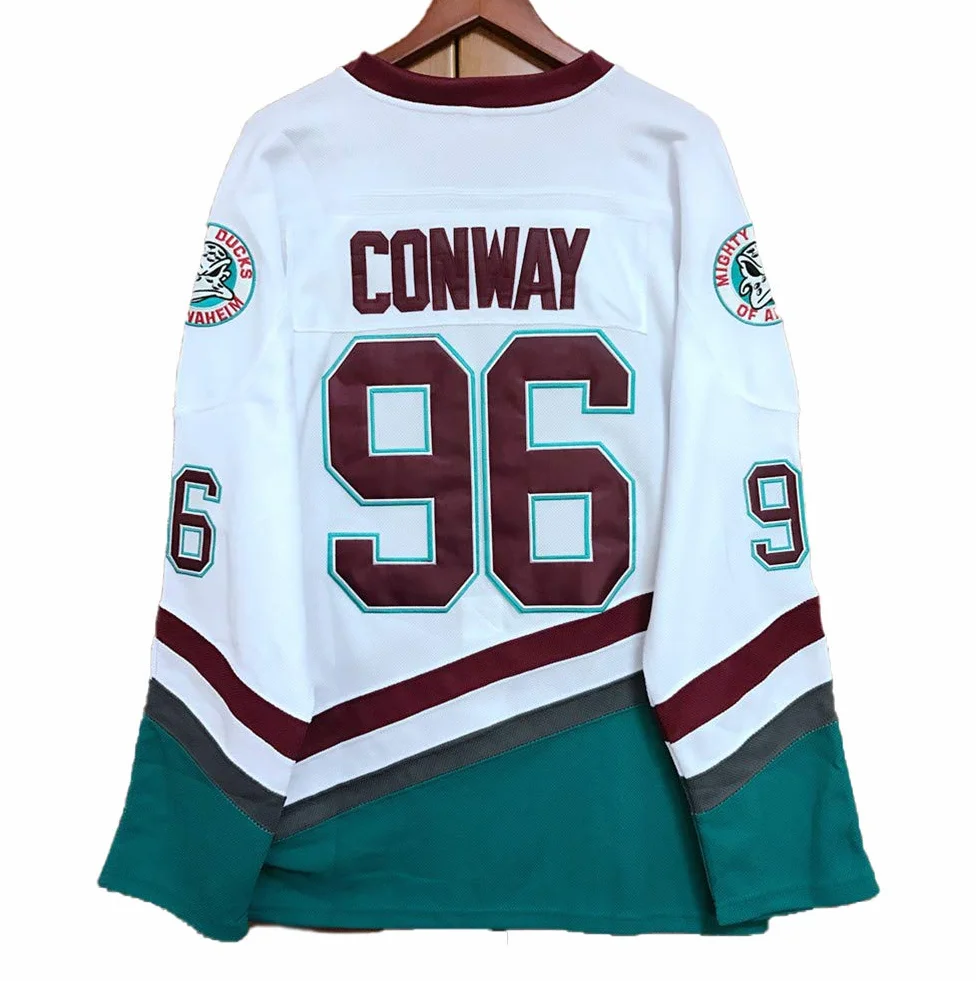 Charlie Conway #96 Mighty Ducks Movie hokej na lodzie koszulki NHL męskie bluzy oddychające koszulka z długim rękawem