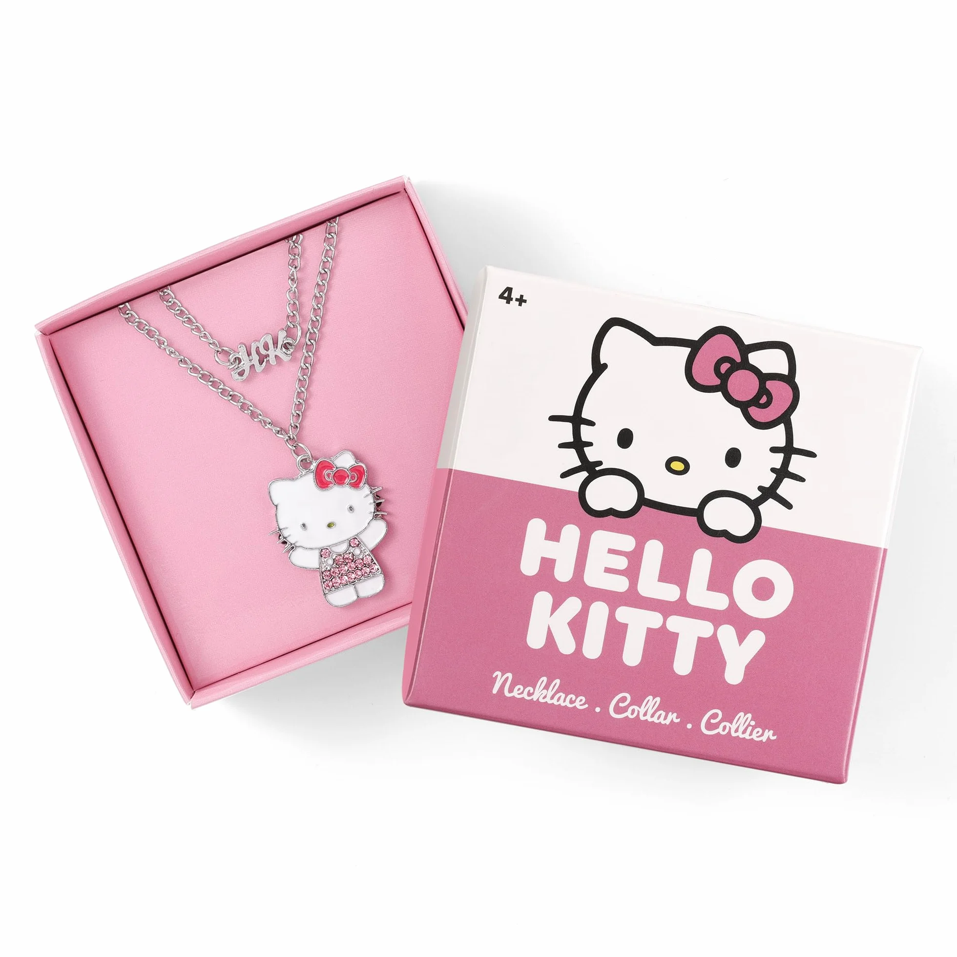 Hello Kitty Girls posrebrzany kreskówka wisiorek naszyjnik zestaw