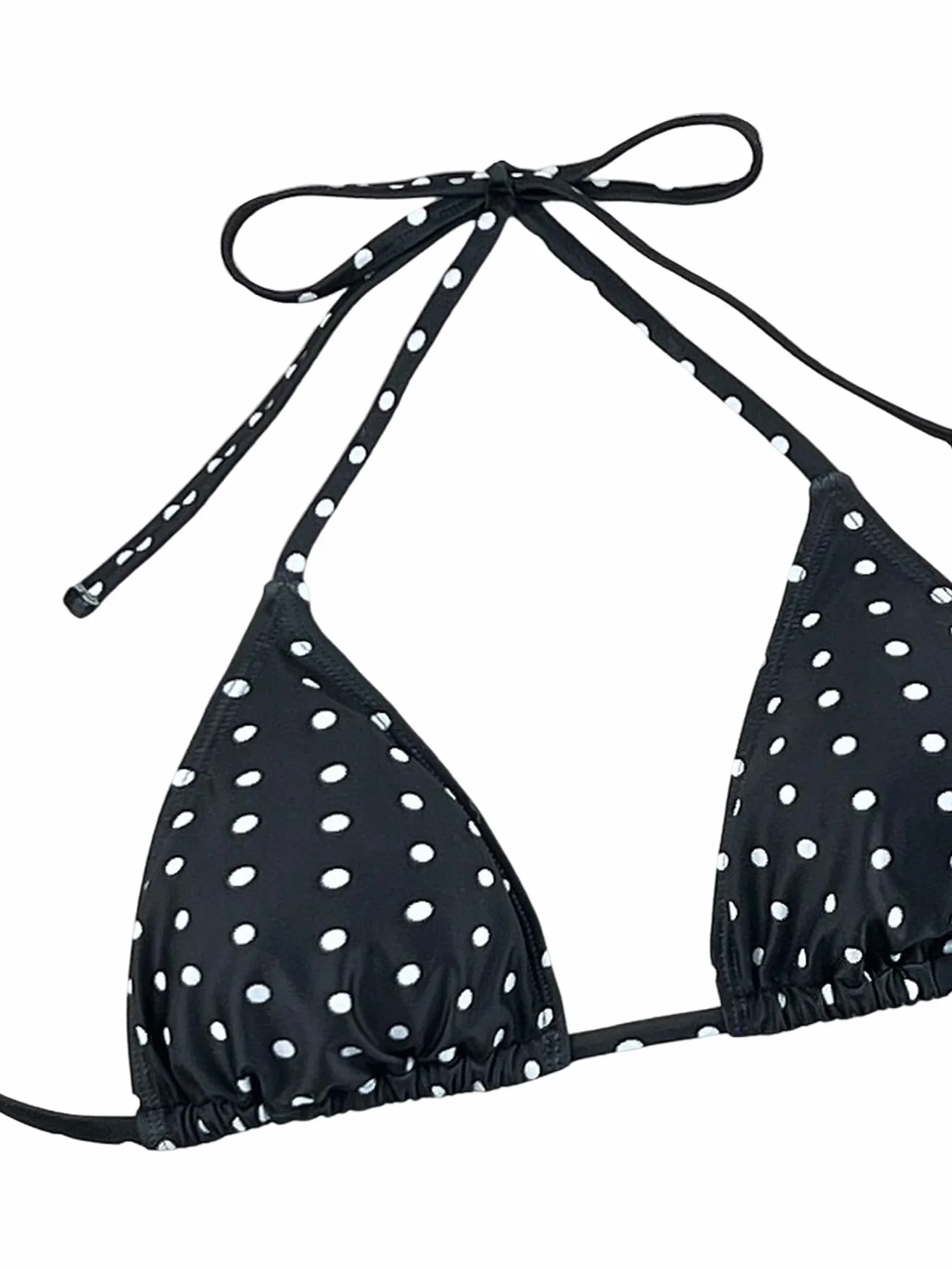 GORGLITTER Damski zestaw bikini w kropki, dwuczęściowy trójkąt bikini, wysoki stan, spodnie bikini bez fiszbin, na lato, moda plażowa