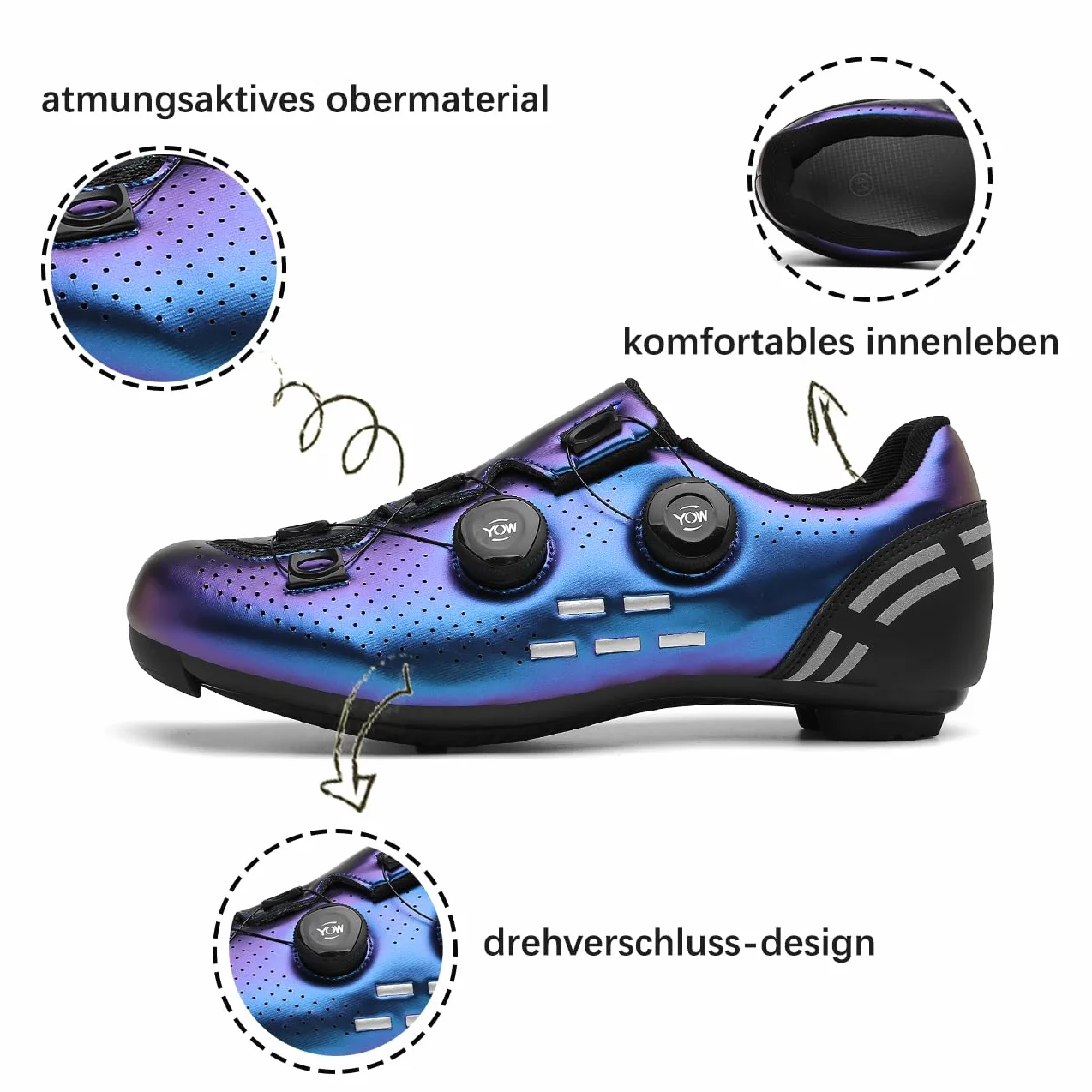 Damskie buty rowerowe szosowe z zestawem korków, kompatybilne z SPD SL Delta Cleats - damskie buty rowerowe do hali
