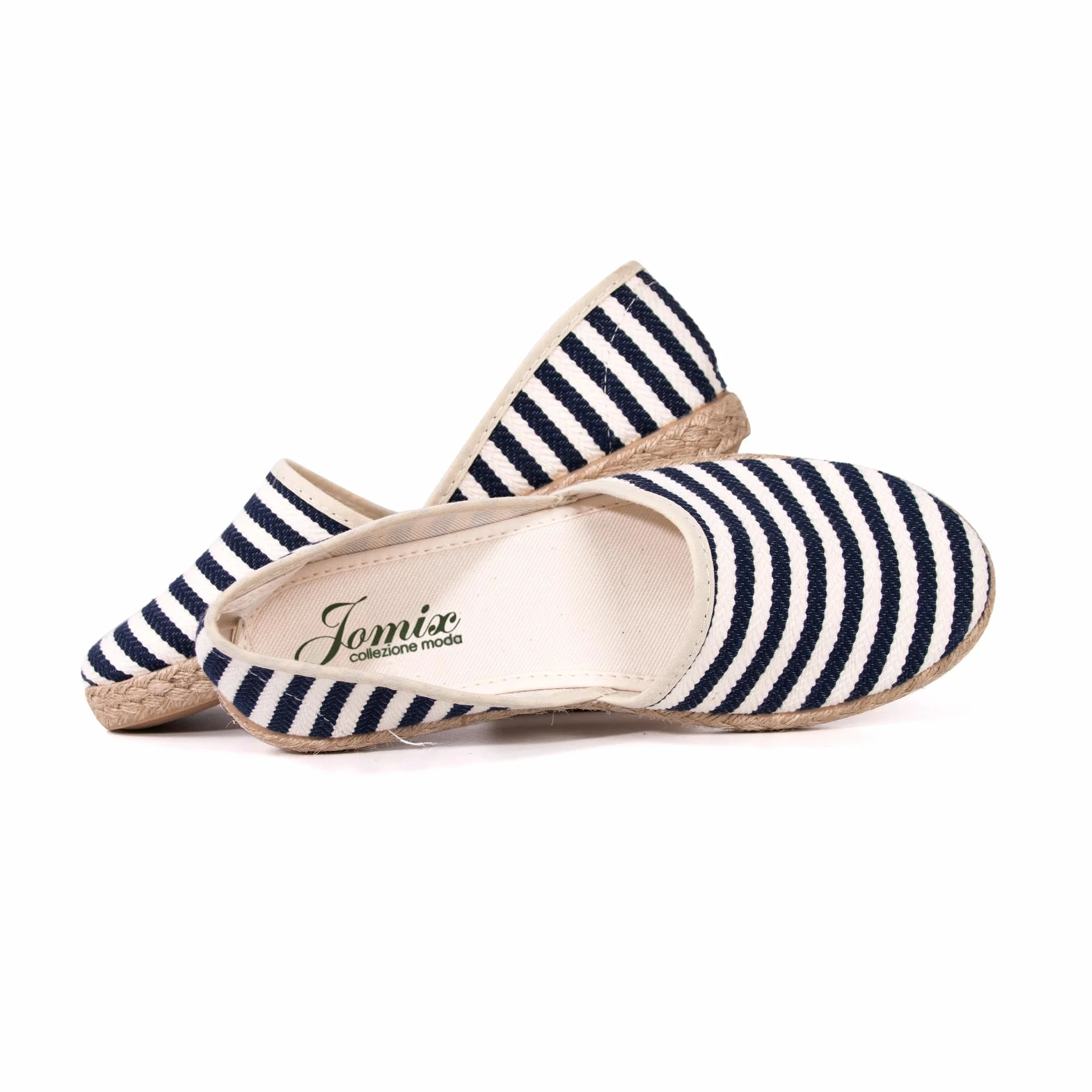 JOMIX Espadryle Damskie Płaskie Wyprodukowano W Hiszpanii Sneakers Damskie Letnie Mokasyny Damskie Z Nadrukiem W Paski