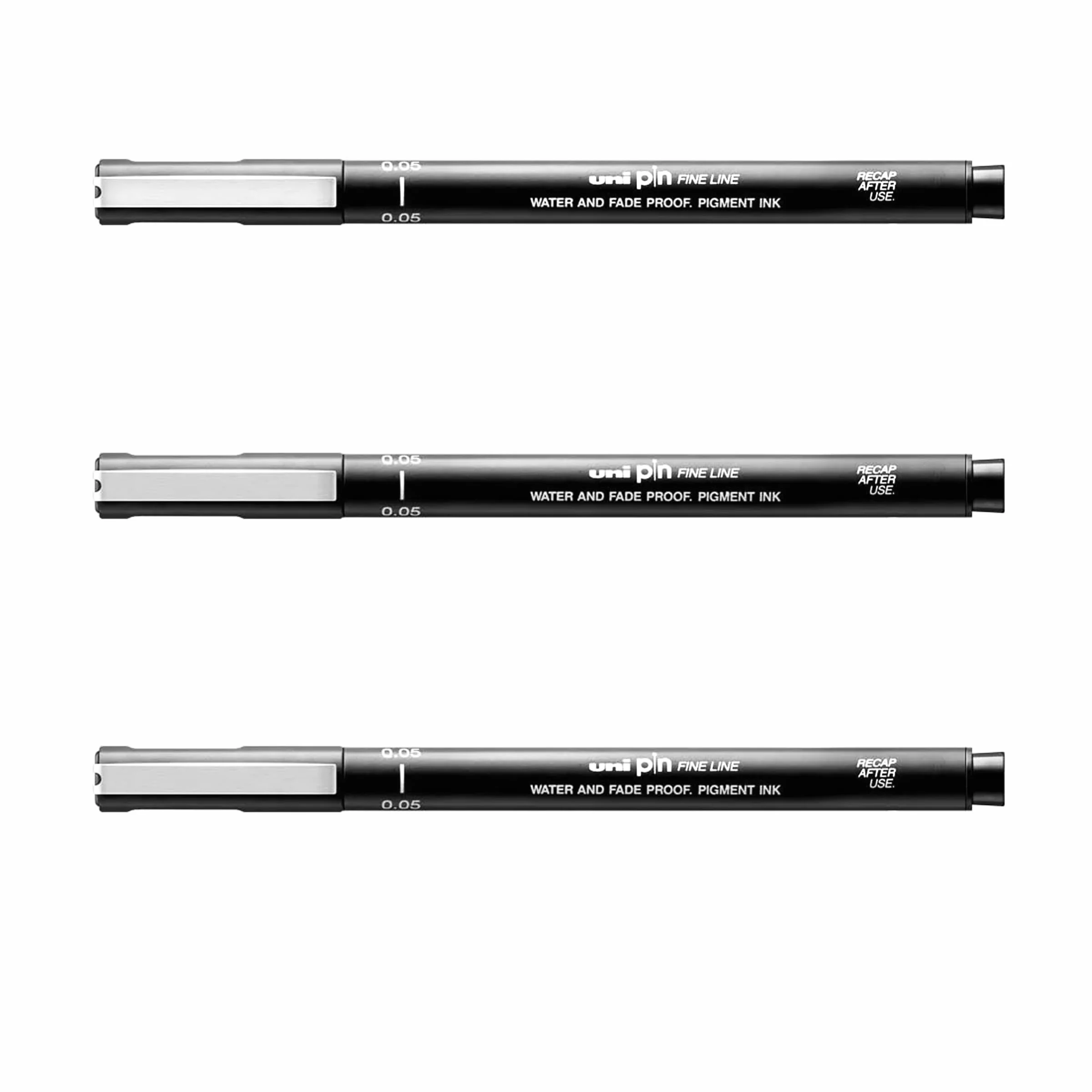UNI-BALL Długopis do rysowania cienkopisów Ultra Fine Line Marker 0,05 mm Black Ink - [opakowanie 3]