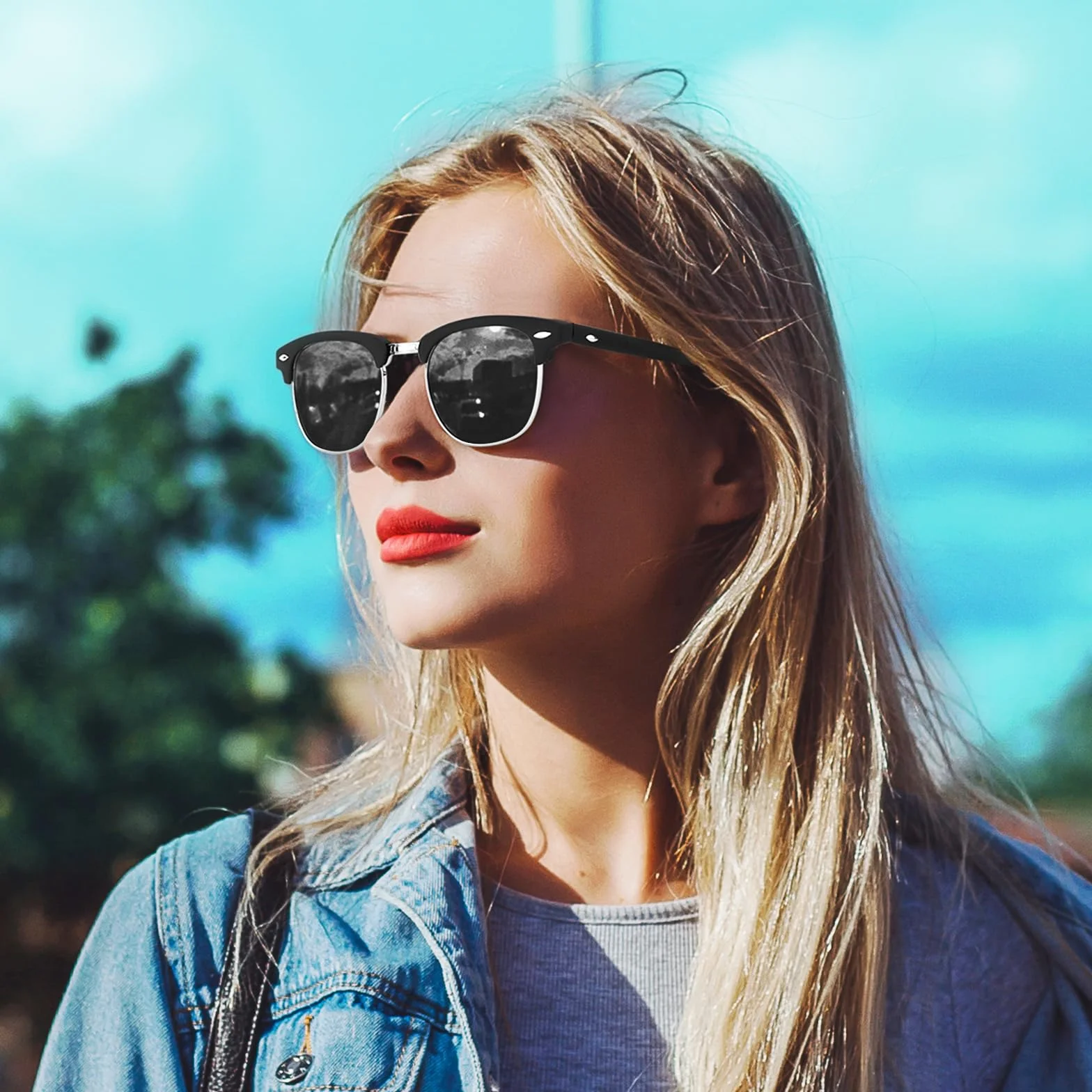 Okulary przeciwsłoneczne Gimdumasa Polarized dla mężczyzn Półramkowe okulary przeciwsłoneczne dla mężczyzn i kobiet Retro okulary przeciwsłoneczne do jazdy samochodem z filtrem UV400