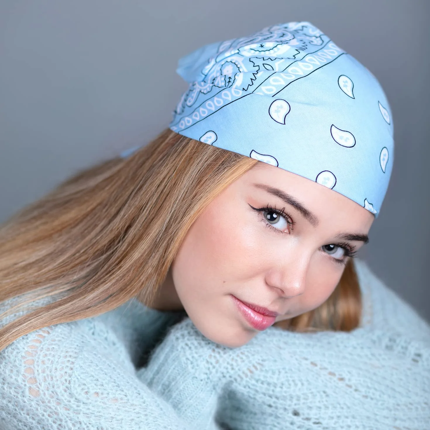 ...KARL LOVEN Bandana - wzór mandali Paisley - 100% bawełna przetestowana przez TÜV - gruba tkanina - 20 ekskluzywnych kolorów, Czarny, 5er Pack