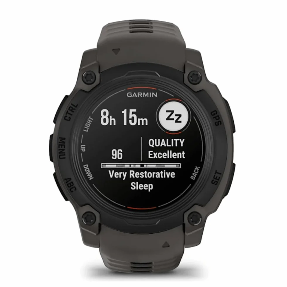 Garmin Instinct E [Renewed], 40 mm wytrzymały smartwatch GPS z istotnymi inteligentnymi funkcjami, wbudowane aplikacje sportowe, super wytrzymałe funkcje konstrukcyjne, czarna luneta z paskiem