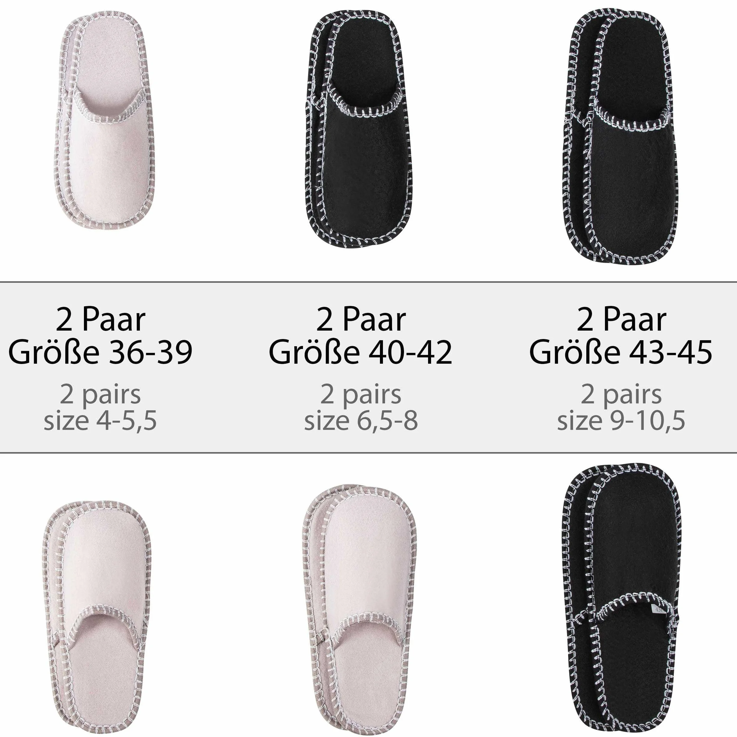 ONVAYA Kapcie Gości ABS Dots Zestaw 6 Par | Damskie | Filcowe Kapcie | Buty do Domu Gościnnego | Podeszwa Antypoślizgowa | Rozmiary 36/39, 40/42, 43/45
