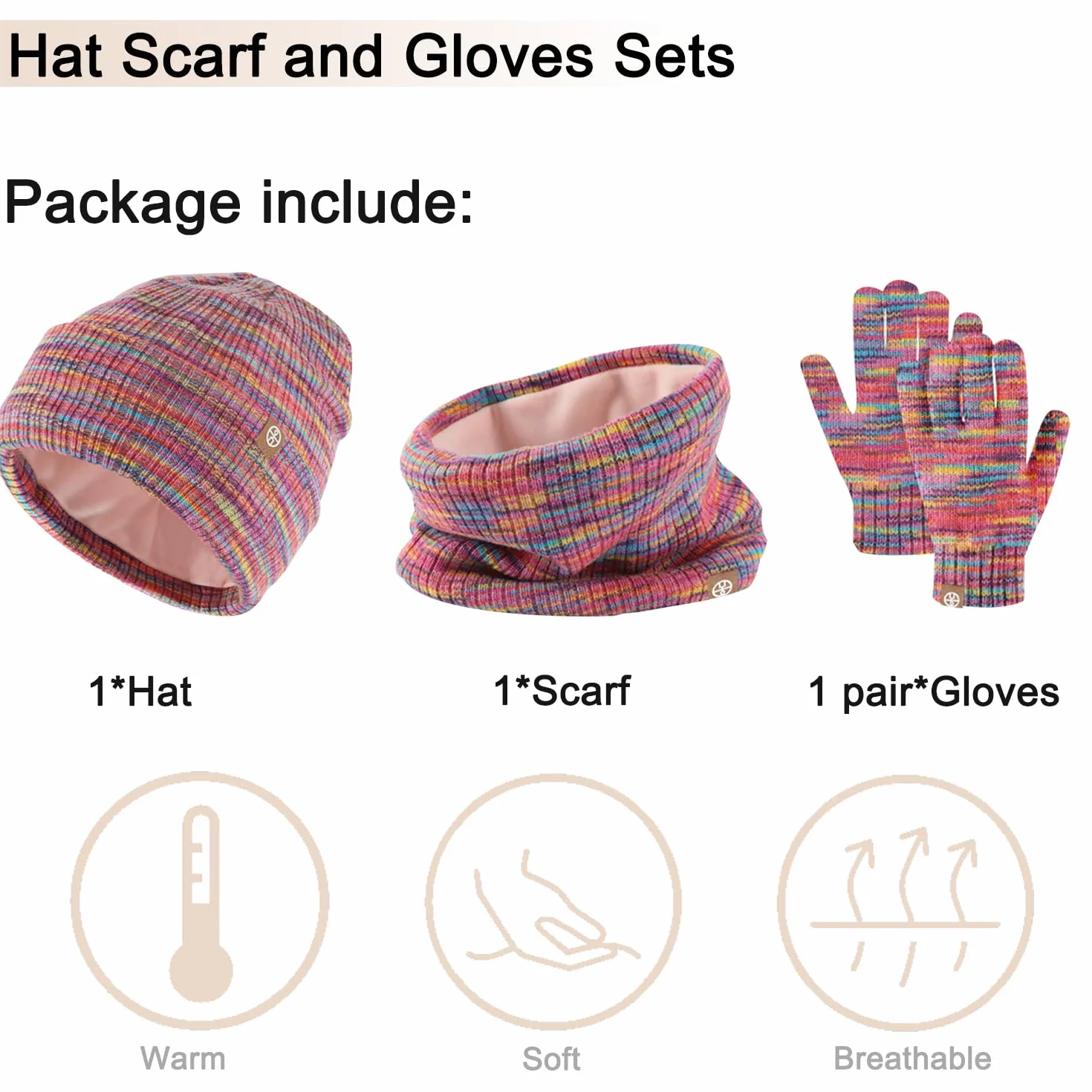 Zimowa czapka beanie, szalik, zestaw rękawiczek, dziecięca czapka zimowa, szalik, czapka, ciepła czapka beanie, dla chłopców z ekranem dotykowym, okrągły zestaw dla dzieci w wieku 5-12 lat