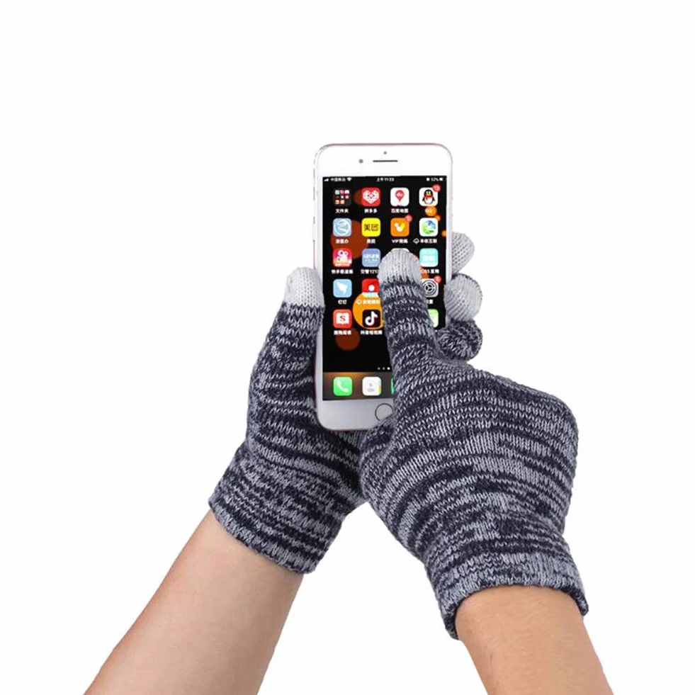 3 szt./zestaw unisex zimowa ciepła czapka beanie szalik zestaw i rękawiczki z ekranem dotykowym kobiety mężczyźni gruba elastyczna dwustronna dzianinowa czapka beanie para czapka outdoorowa narciarstwo, kemping
