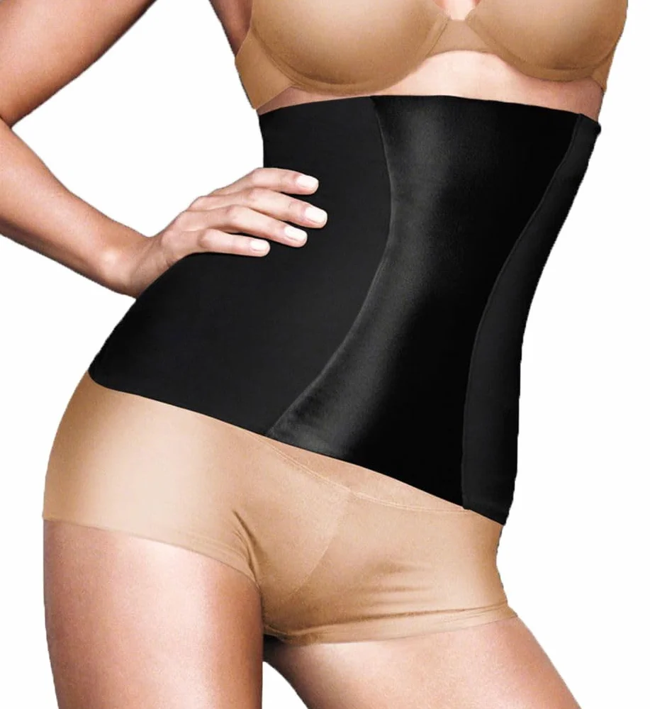 Maidenform Damska bielizna modelująca brzuch wyszczuplająca talię, wyszczuplająca talię, ultra mocna bielizna modelująca, Czarny, M