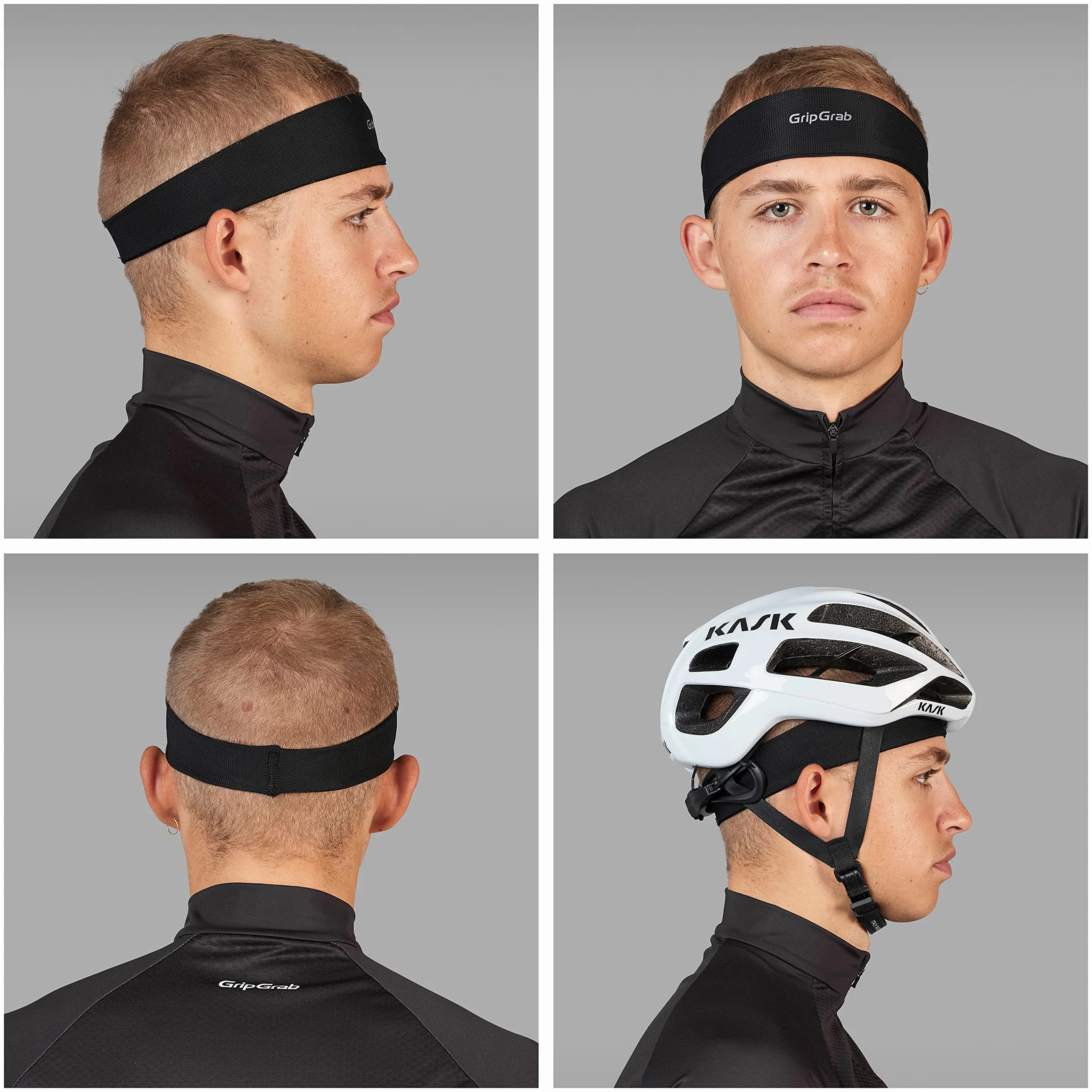 GripGrab Opaska przeciwpotowa na kask rowerowy, lekka opaska na czoło, na lato, opaska na czoło, oddychająca, cienka ochrona przed potem