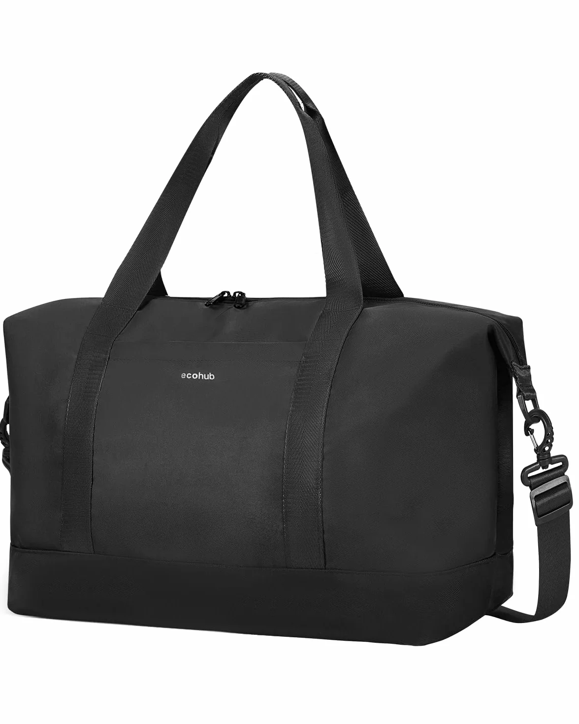 ECOHUB składana Torba podróżna 40x20x25 cm, 20L Lekka Bagaż Podręczny do Samolotu, Torba Kabinowa Ryanair z Wyjmowaną Kieszenią na Mokre Rzeczy, Torba Sportowa PET z Recyklingu Damska Męska(Czarny)