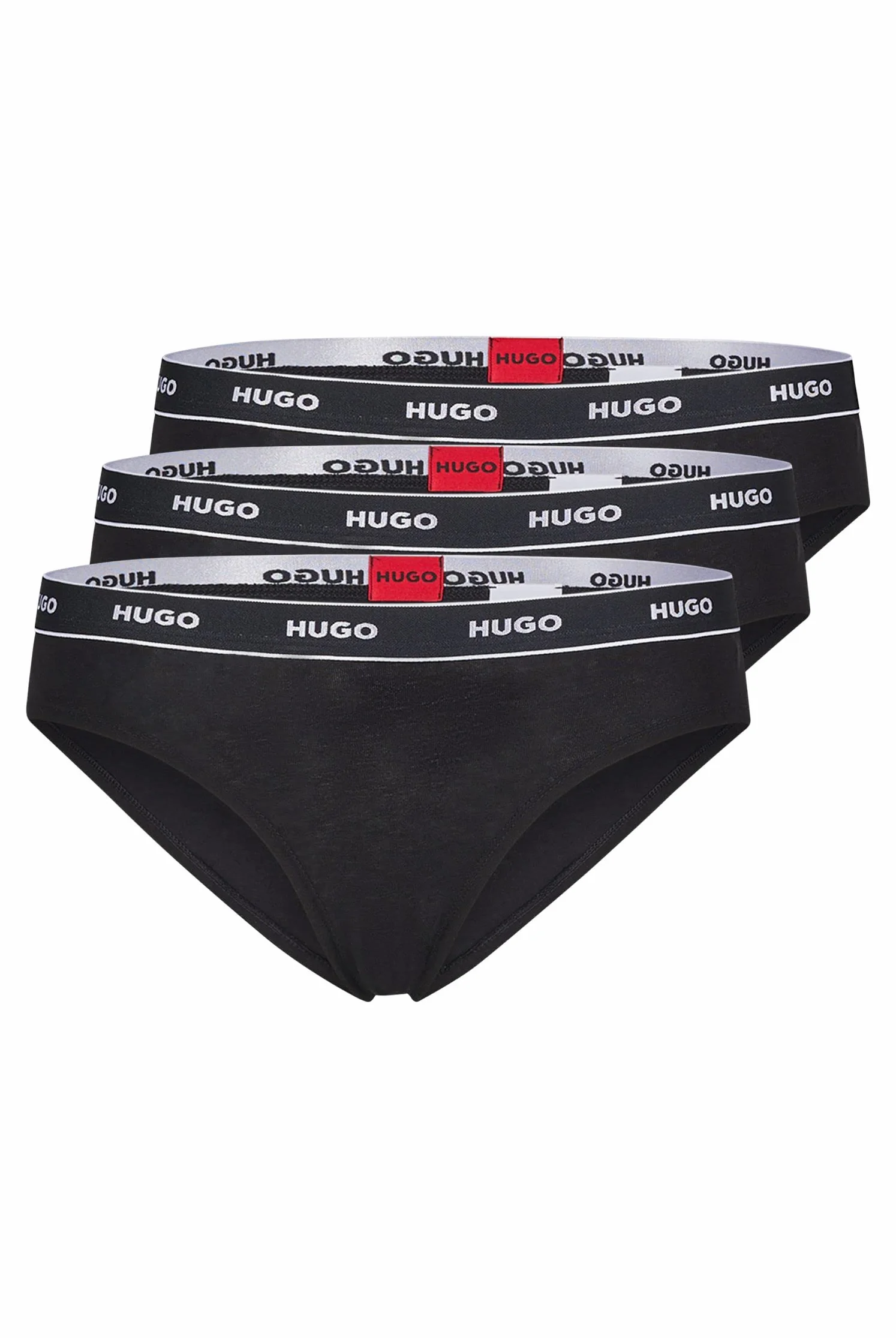 HUGO Damskie majtki Triplet Brief Stripe Slipy (3 sztuki), czarny (Black1), S