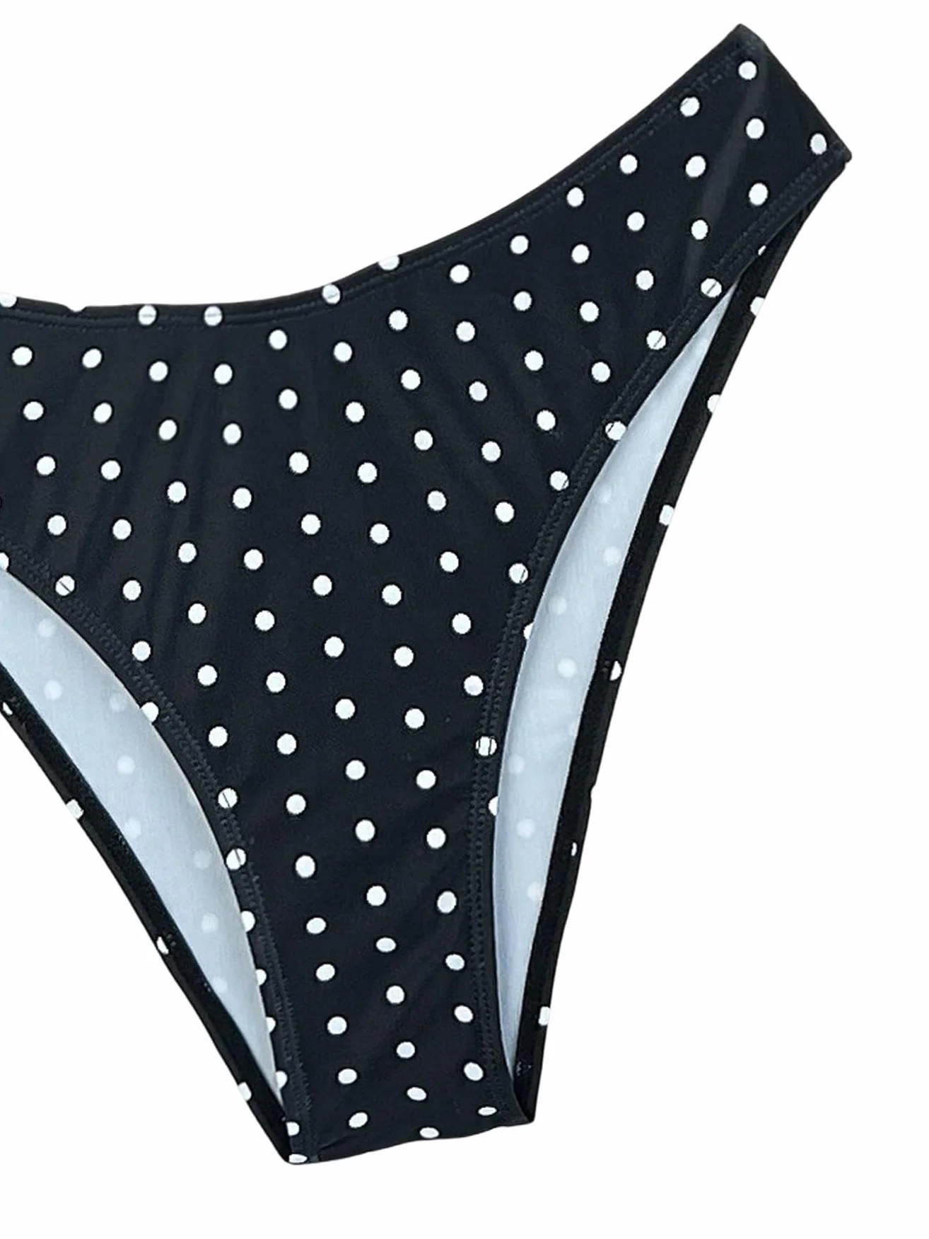 GORGLITTER Damski zestaw bikini w kropki, dwuczęściowy trójkąt bikini, wysoki stan, spodnie bikini bez fiszbin, na lato, moda plażowa