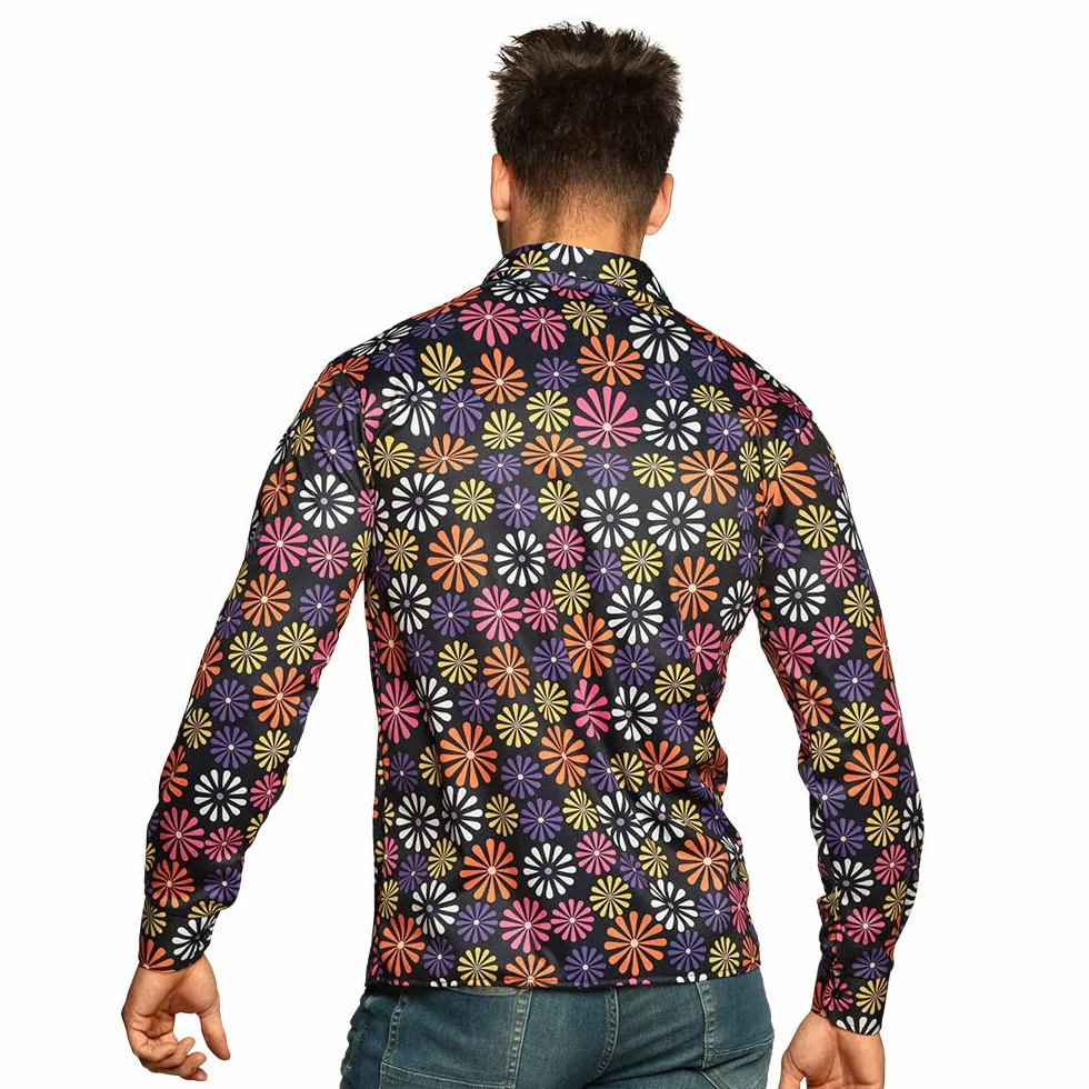 Boland - Flower Power Shirt, dla mężczyzn, koszula, top, dla dorosłych, w kwiaty, hawajska, hippie, lata 70-te, impreza tematyczna, karnawał, bal przebierańców, przebranie, kostium, fantazyjny strój