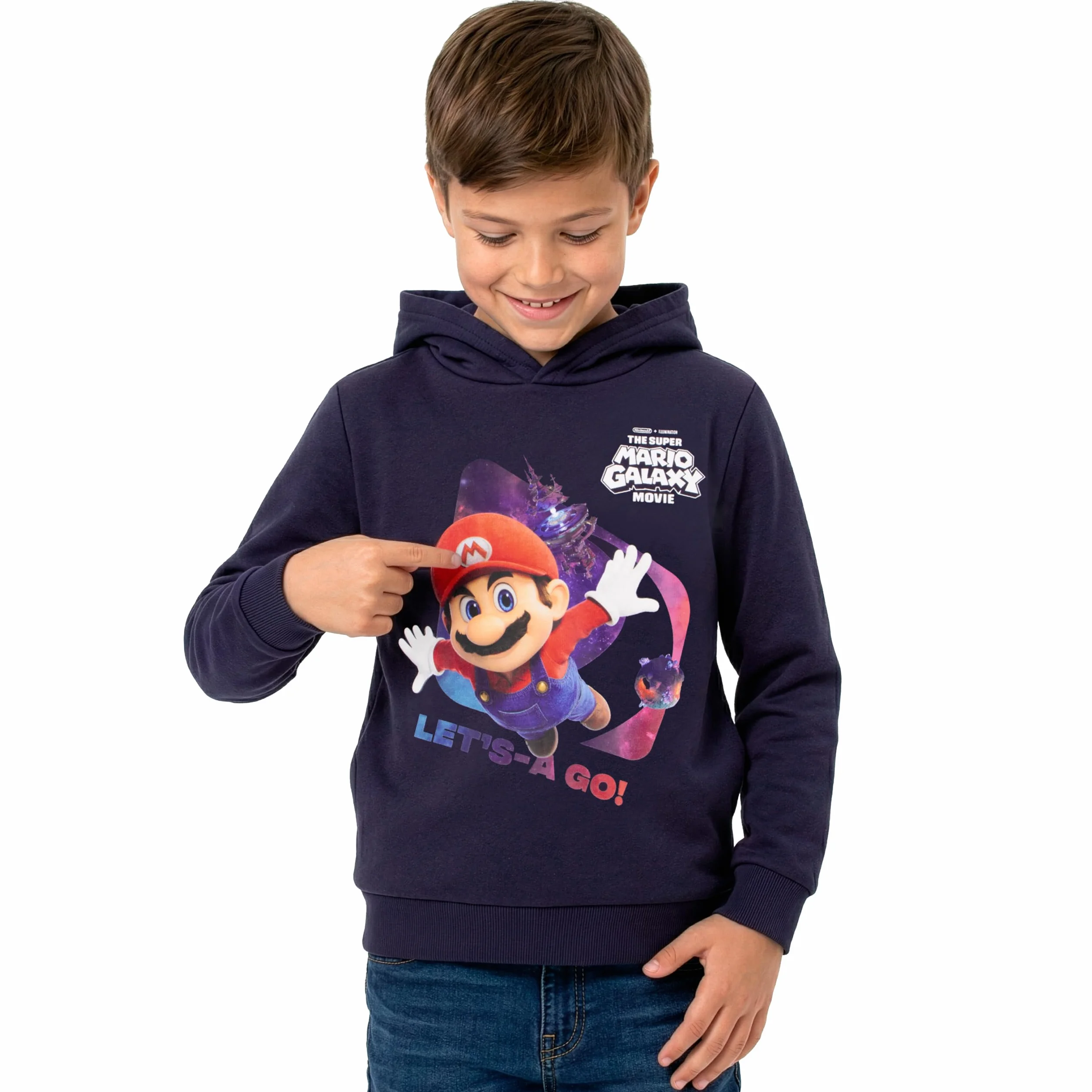 Super Mario Bluza Z Kapturem Dla Chłopców, Bawełniana Bluza Z Kapturem Mario Galaxy Movie Dla Chłopców