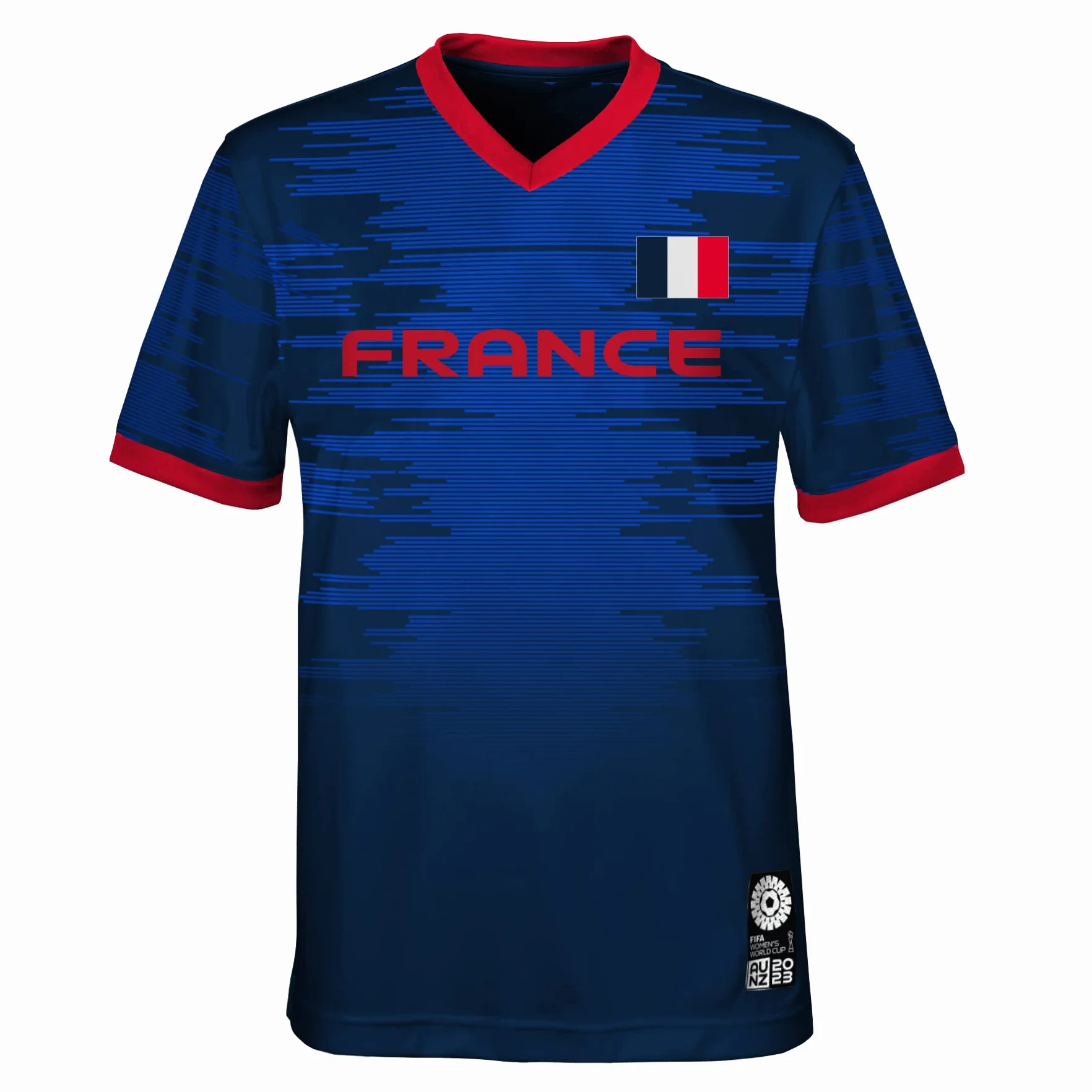 FIFA Official Team Jersey 2023-World Cup of Football Woman-France T-Shirt, niebieski, 8-10 lat mieszany, Niebieski