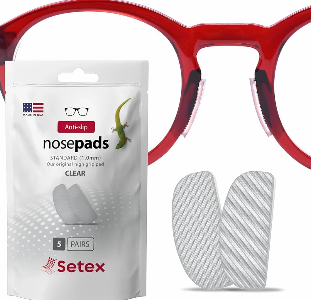 Setex Gecko Grip – Noski Do Okularów (5 Przezroczystych Par) – Antypoślizgowe Noski Do Okularów, Mikroteksturowane Włókna, Ultra-Mocna Przyczepność I Ultra-Miękkość, Samoprzylepne, 1 × 7 × 16 mm