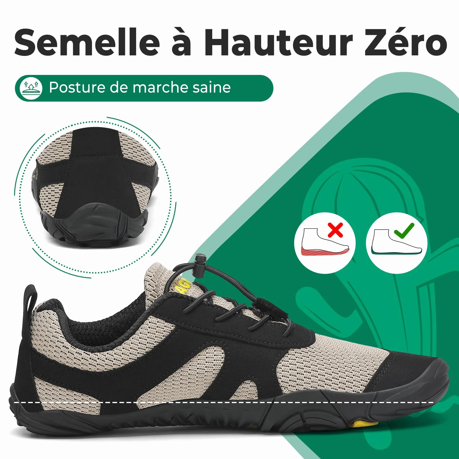 SAGUARO Buty do biegania boso męskie, damskie, minimalistyczne rozmiar 36-48