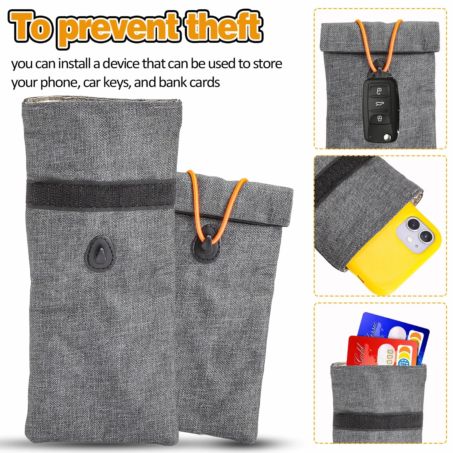 Faraday etui na telefon komórkowy i kluczyki samochodowe 17 × 10 cm – etui ochronne Keyless-Go z blokadą RFID, odporna na odsłuchiwanie sygnału przeciwko 5 G/GPS, bezzapachowa i wodoszczelna – idealne