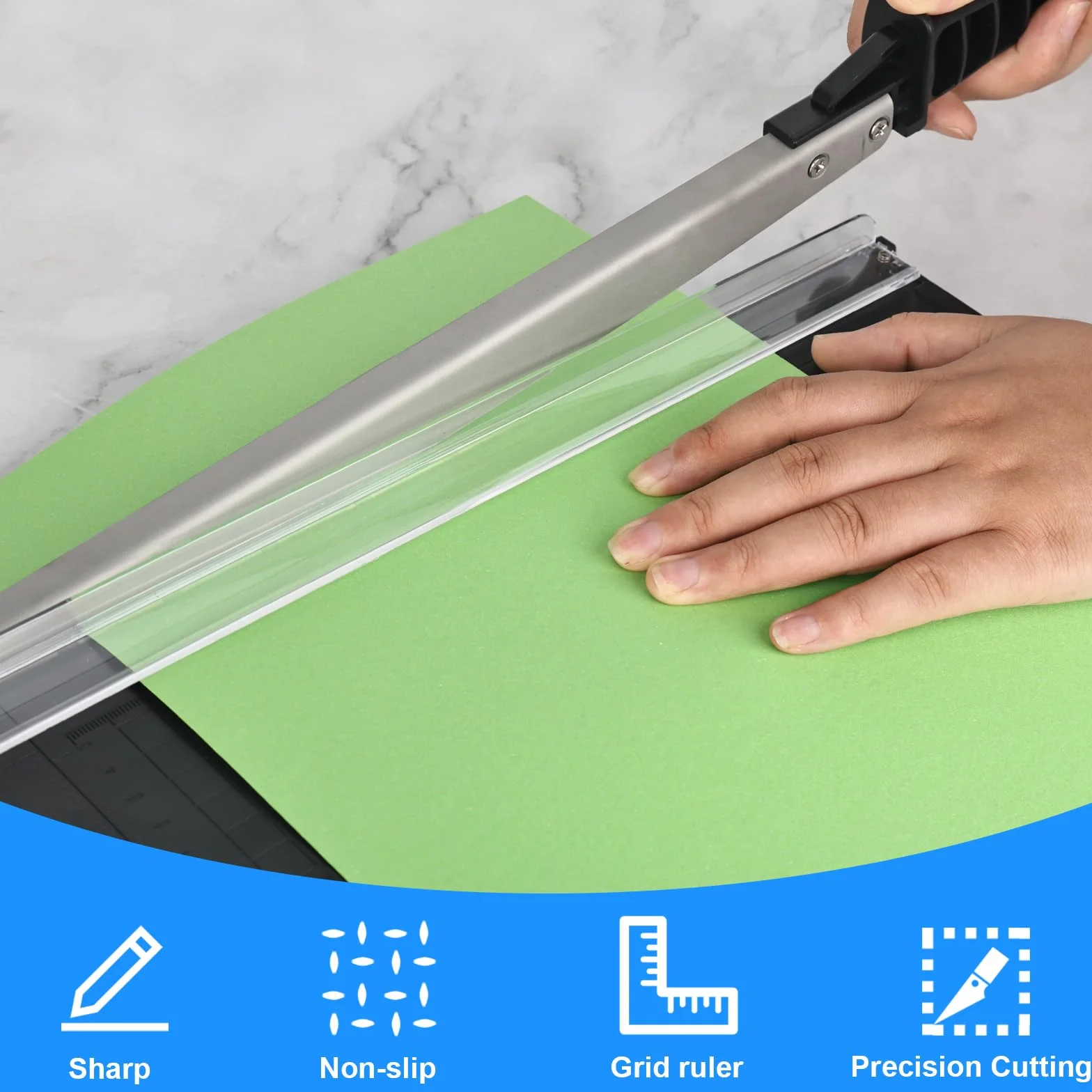 Ręczna przecinarka do papieru A4/B5/A5/B6/B7, z metalu, do cięcia papieru z metalową podstawą, nożyce do papieru, etykiet, zdjęć