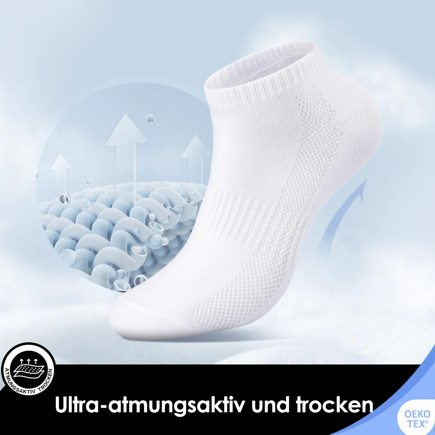 Falechay 10 Par Skarpetki Męskie Damskie Skarpety Sportowe Krótkie Oddychające Bawełniane PółSkarpety Unisex