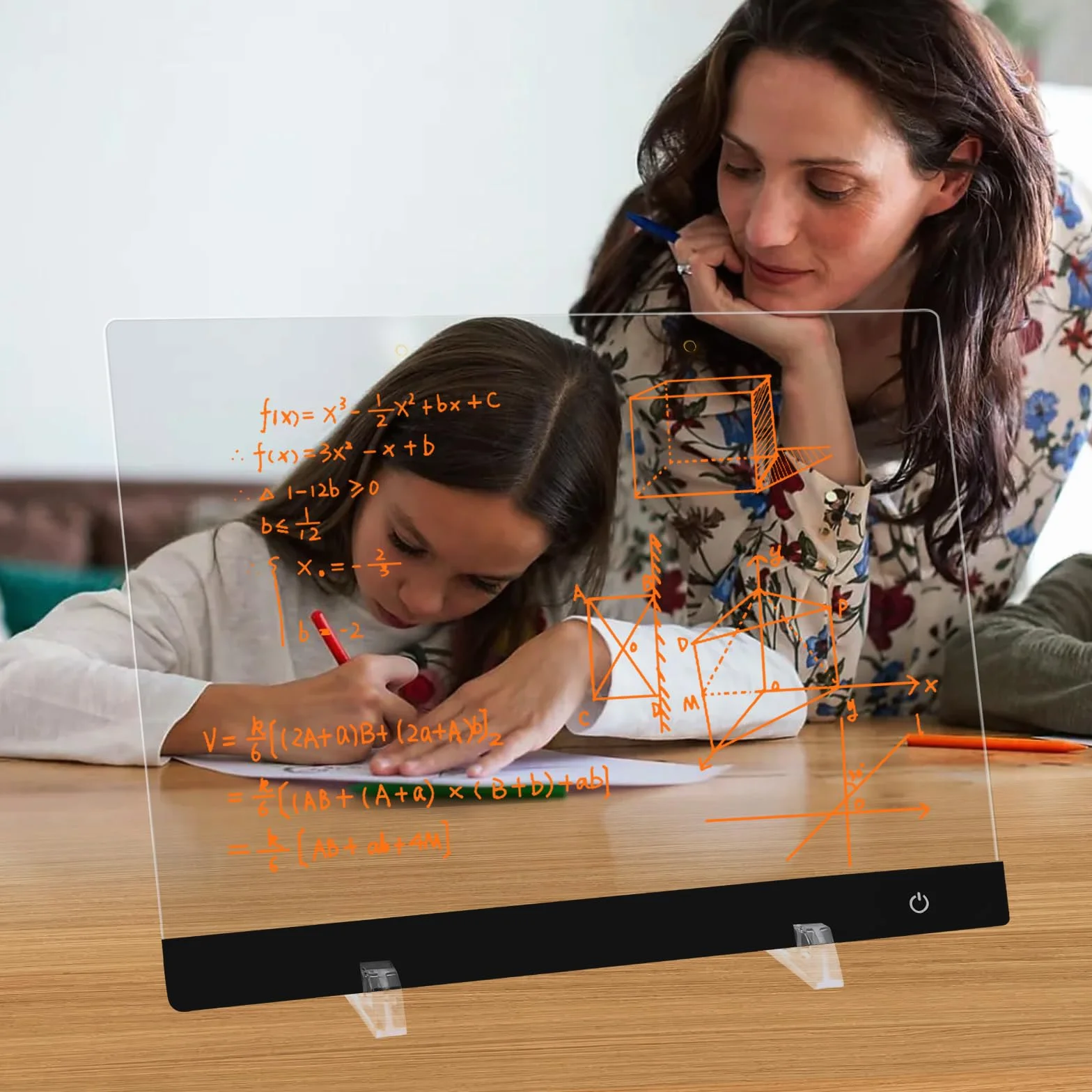 Tablica LED na notatki, 35x25cm akrylowa tablica dla dzieci, 6 kolorów i 5 trybów świecąca tablica informacyjna, Podświetlana tablic do pisania z 7 kolorowymi długopisami/stojakami/łańcuszkami
