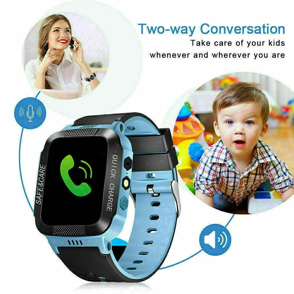 Smartwatch dla dzieci, inteligentne zegarki sportowe, zegarek do telefonu z paskiem z ekranem dotykowym 1,44 cala z dwukierunkową rozmową z kamerą telefoniczną SOS