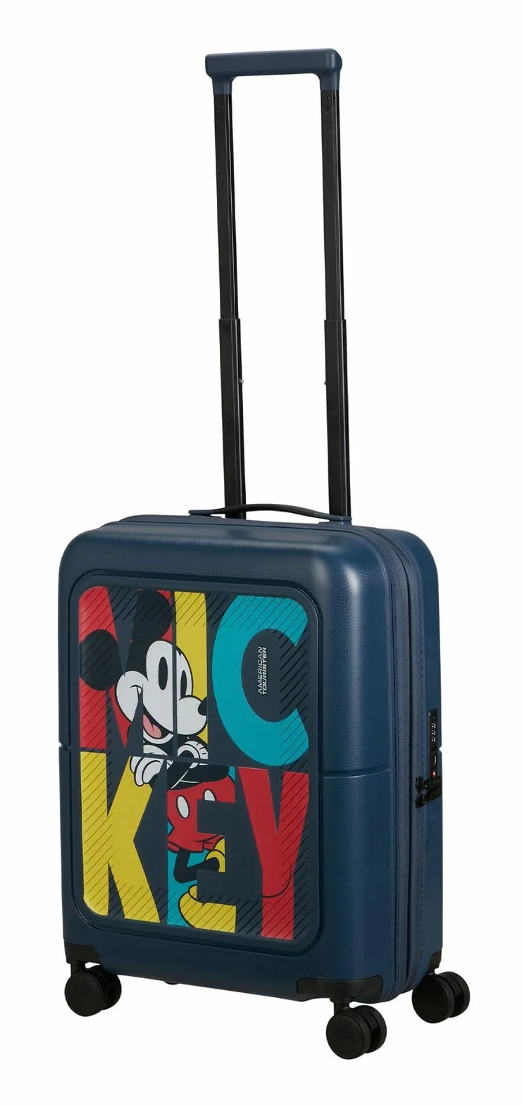 American Tourister Dashpop Disney - Bagaz Podreczny 55x40x20/23 cm, Rozszerzalna Walizka Kabinowa Twarda na Ryanair & Wiekszosc Linii, 41/47L, Mickey Pop Letters