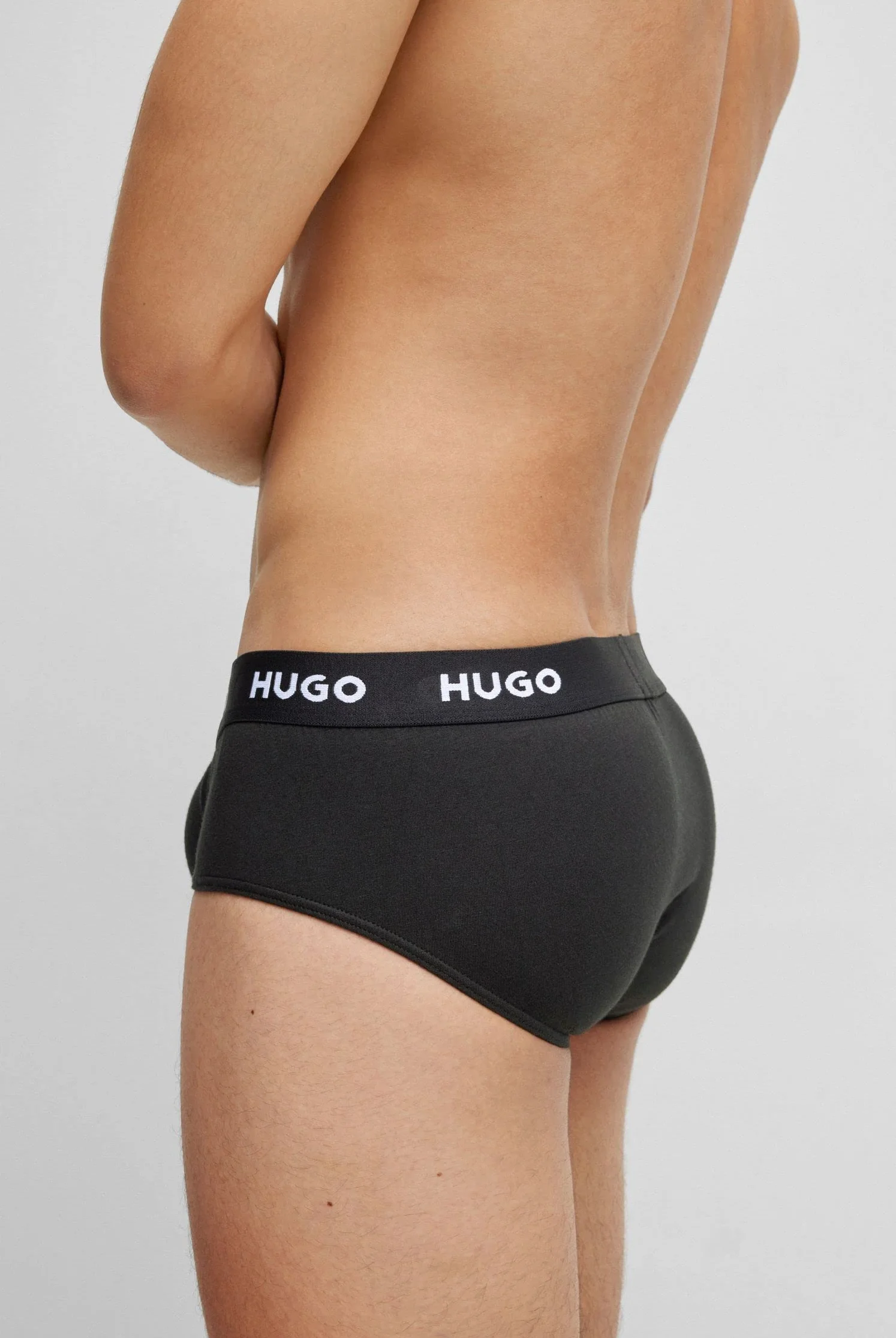 HUGO Męskie slipy hipbrief Tripletpack (3 sztuki), czarny (Black1), XXL