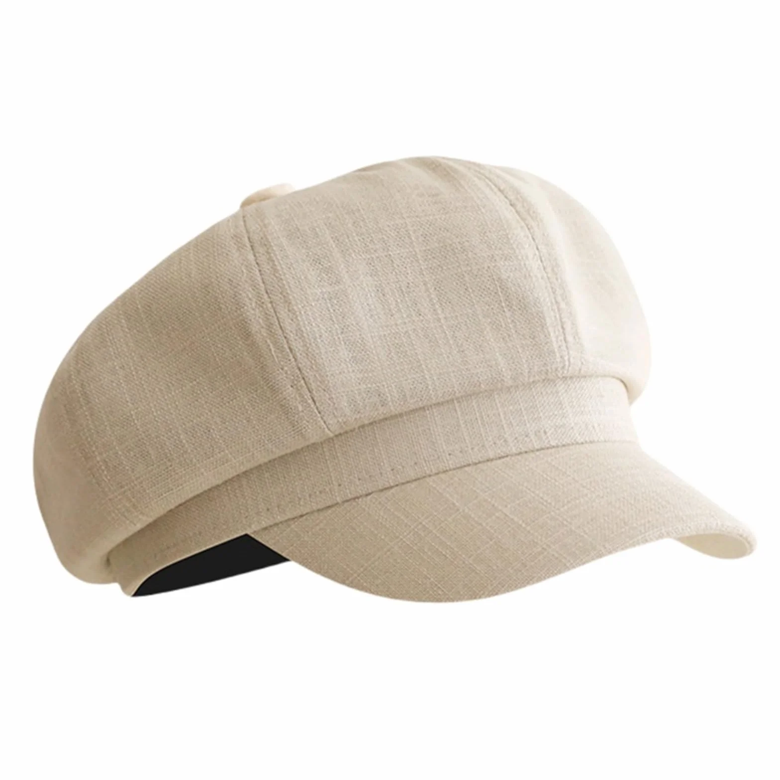 Czapka balonowa damska z daszkiem, beret z bawełny i lnu – vintage, oddychająca, lekka czapka beret na każdy dzień
