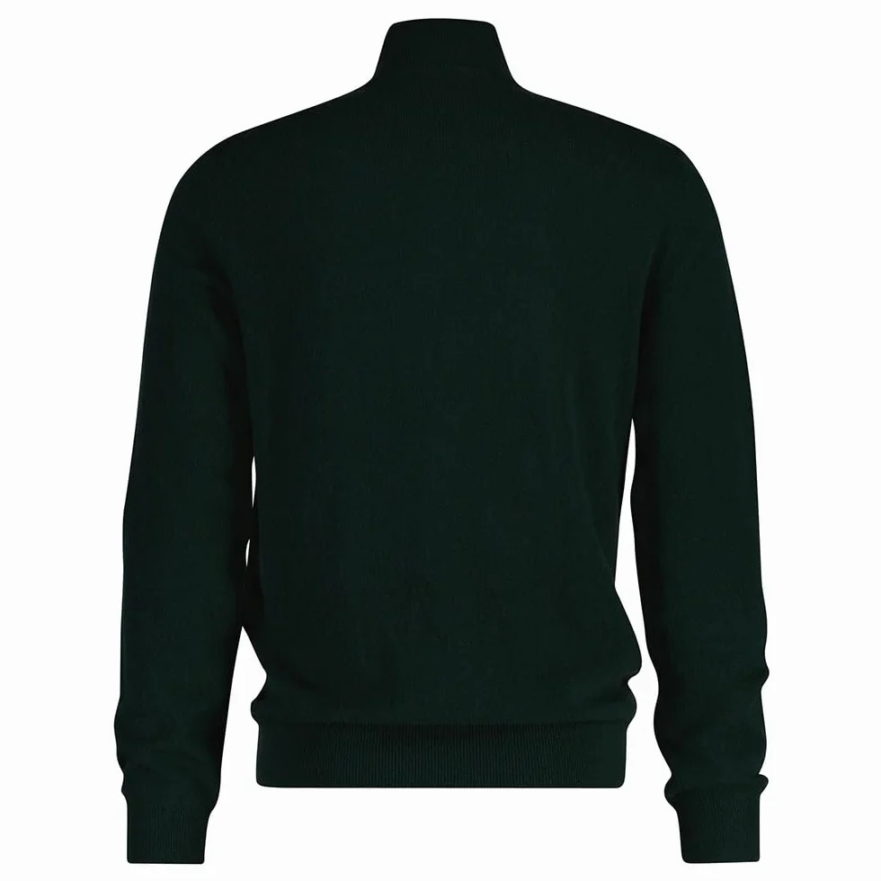 GANT Extrafine Lambswool Zip Cardigan, Tartan Green, L