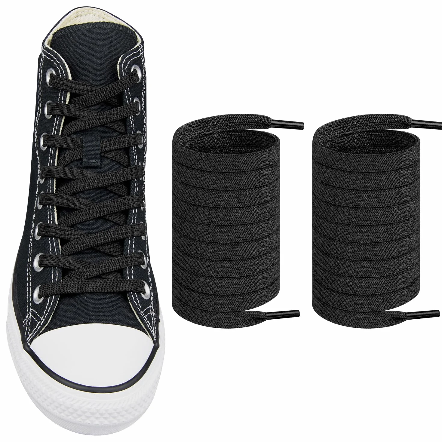 Endoto Elastyczne sznurowadła do butów Converse High Top i Low Top, płaskie, rozciągliwe sznurówki Bungee