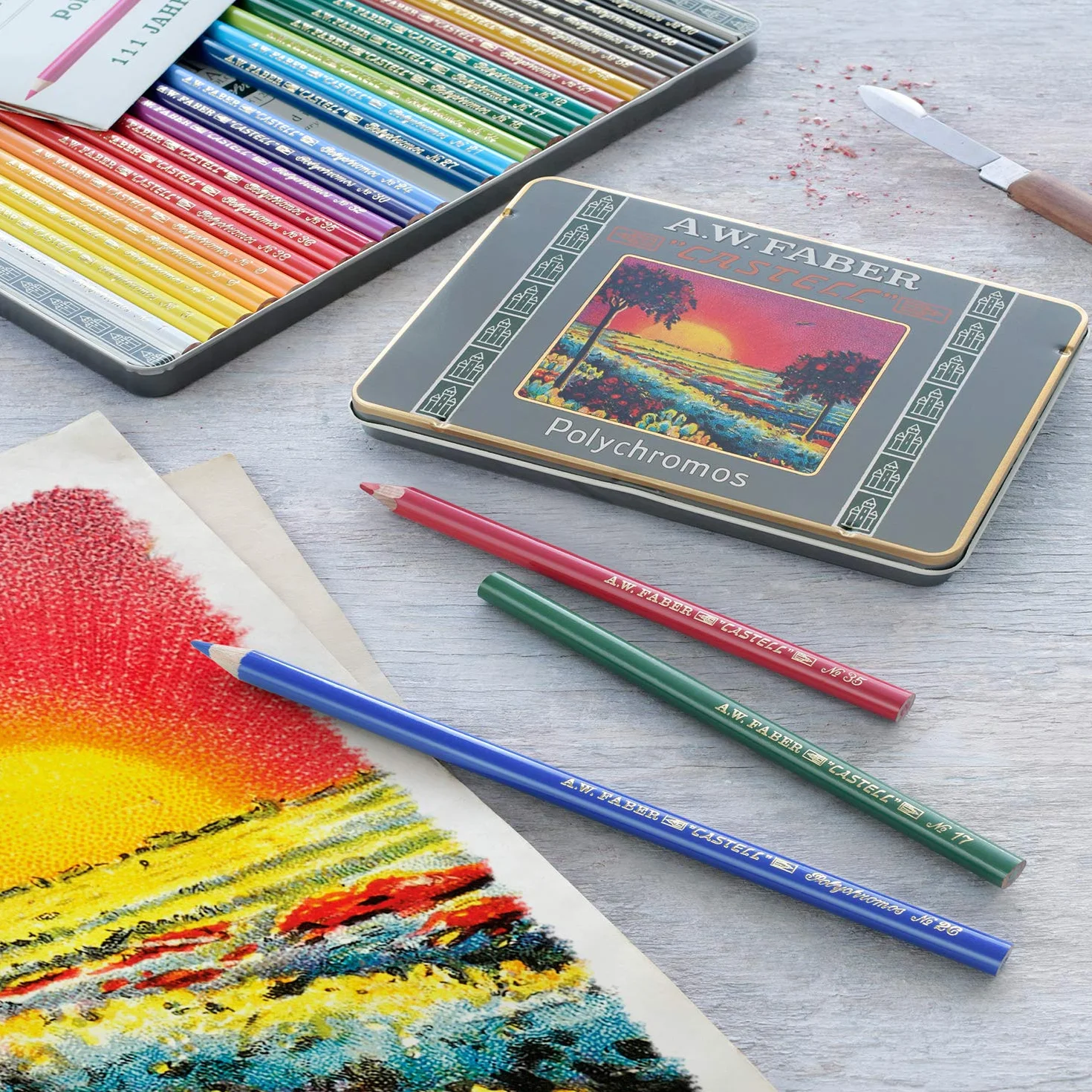 Faber Castell Limitowana edycja 111. rocznica - puszka z 12 ołówkami artystycznymi Polychromos