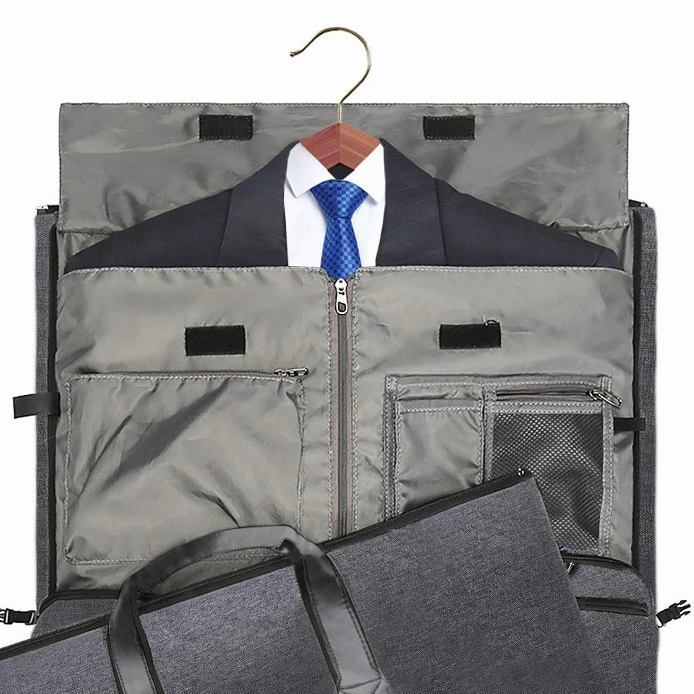 Torba na ubrania z paskiem na ramię, Modoker torba sportowa dla mężczyzn i kobiet, 2 w 1, wisząca walizka, garnitur, torby podróżne, Czarny, 45L DUFFEL BAG, Miękki