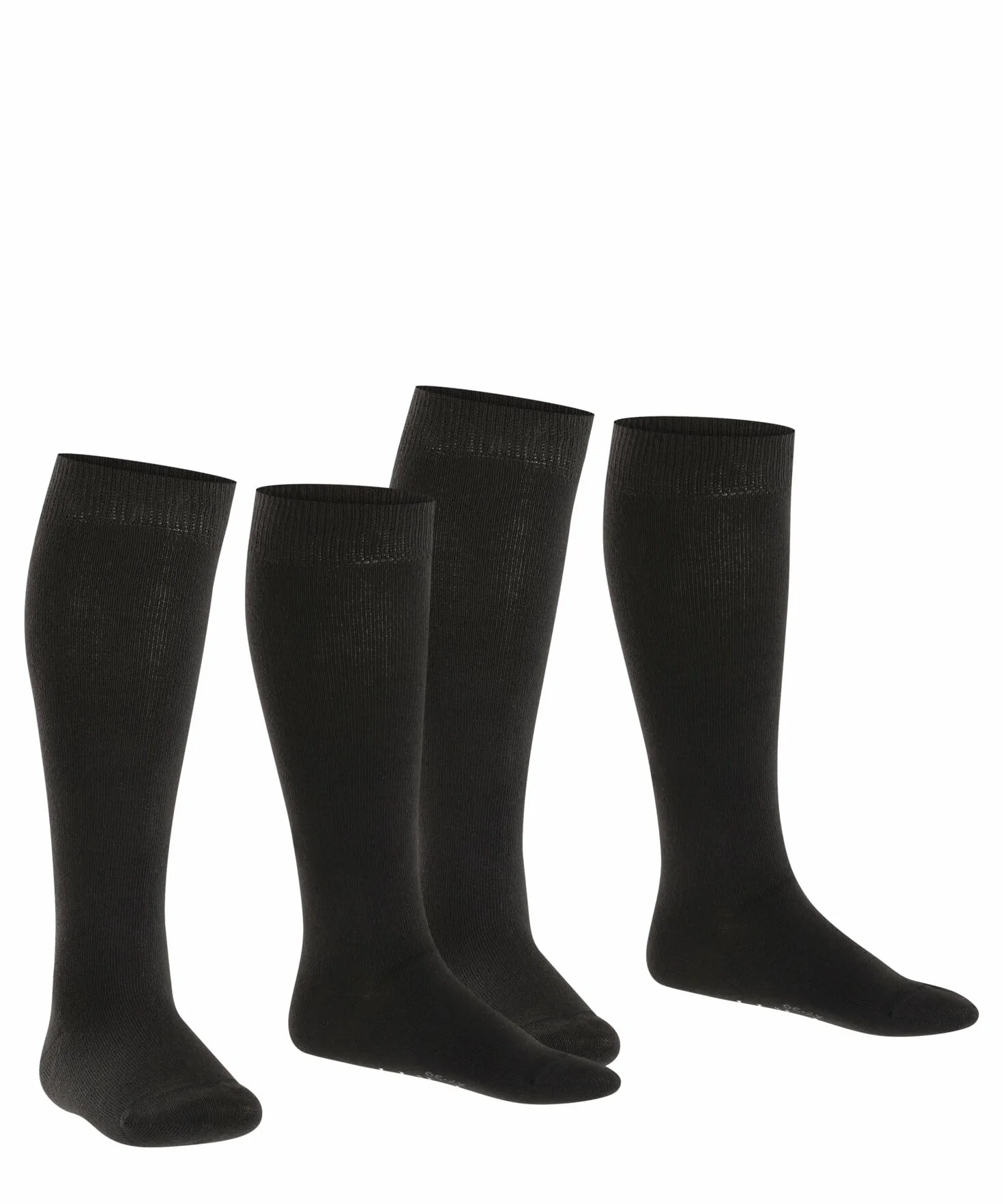 ESPRIT Uniseks - dzieci Podkolanówki Foot Logo Multipack K Kh Bawełna długie jednokolorowe 2 Pak, Czarny Black 3000, 31-34
