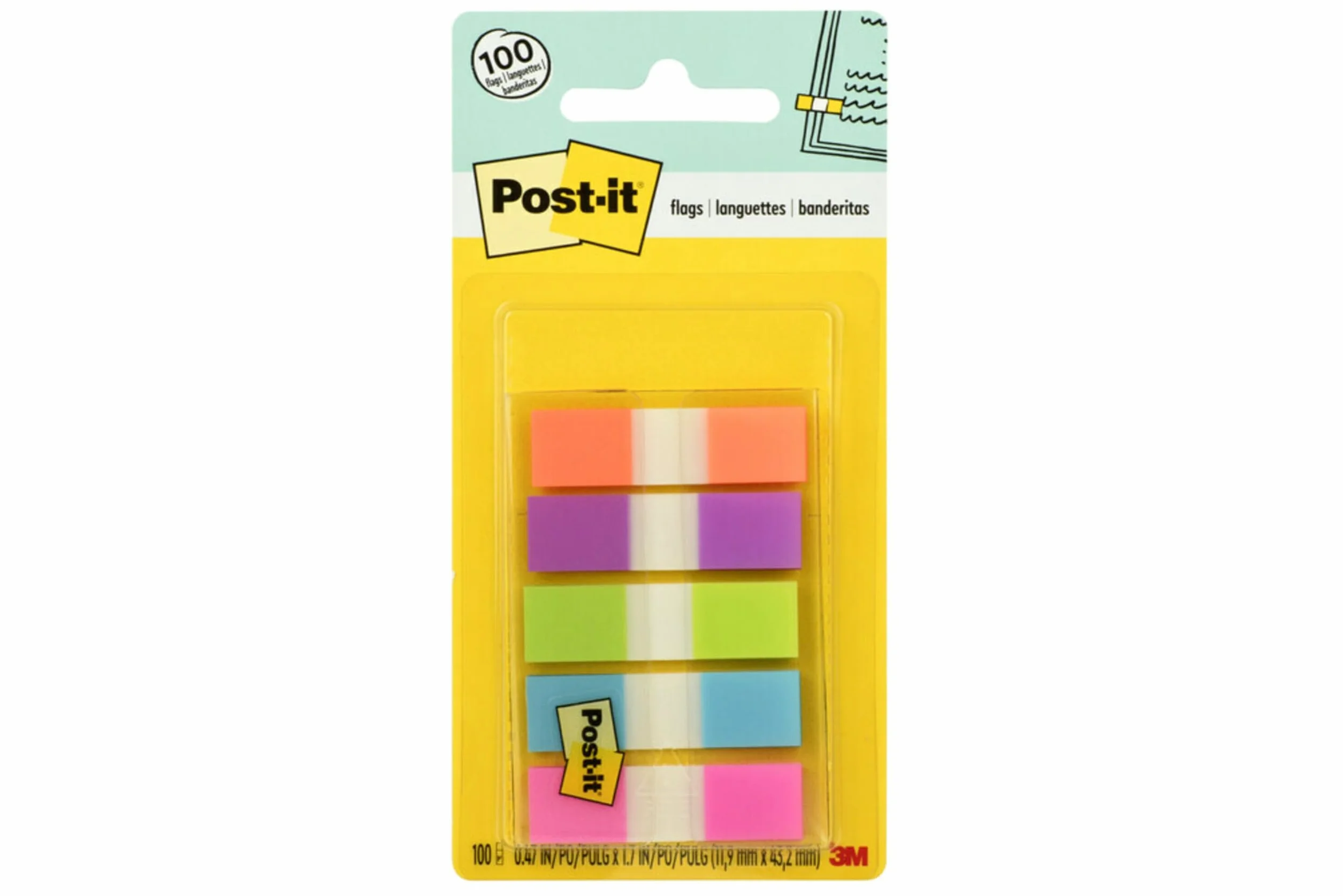 Post-it Mały indeks w plastikowym dozowniku, różne jasne kolory, 5 opakowań po 20 pasków samoprzylepnych - do oznaczenia, zaznaczenia lub oznaczenia kolorem. Ważne informacje